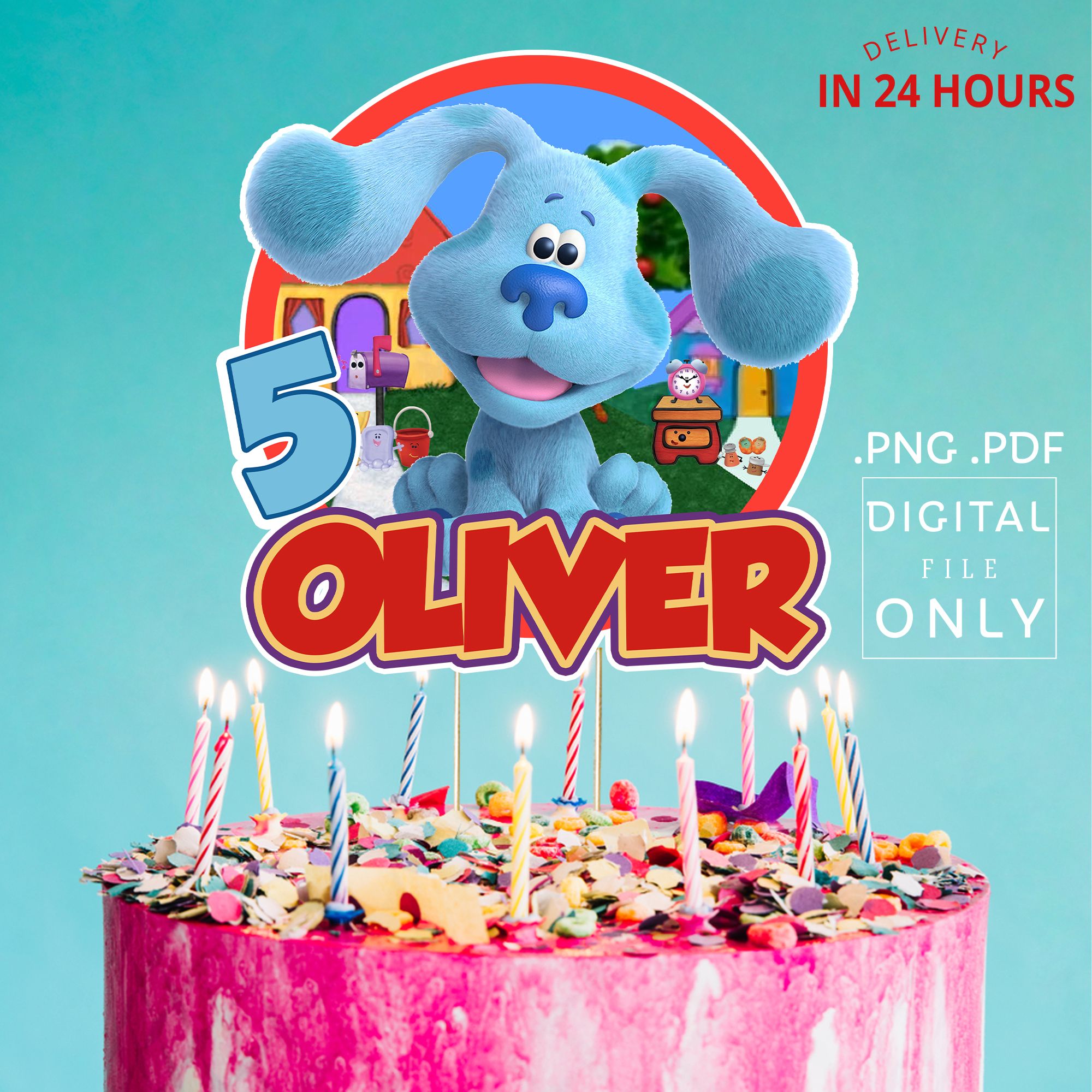 Printable Blue's Clues Birthday Cake Topper