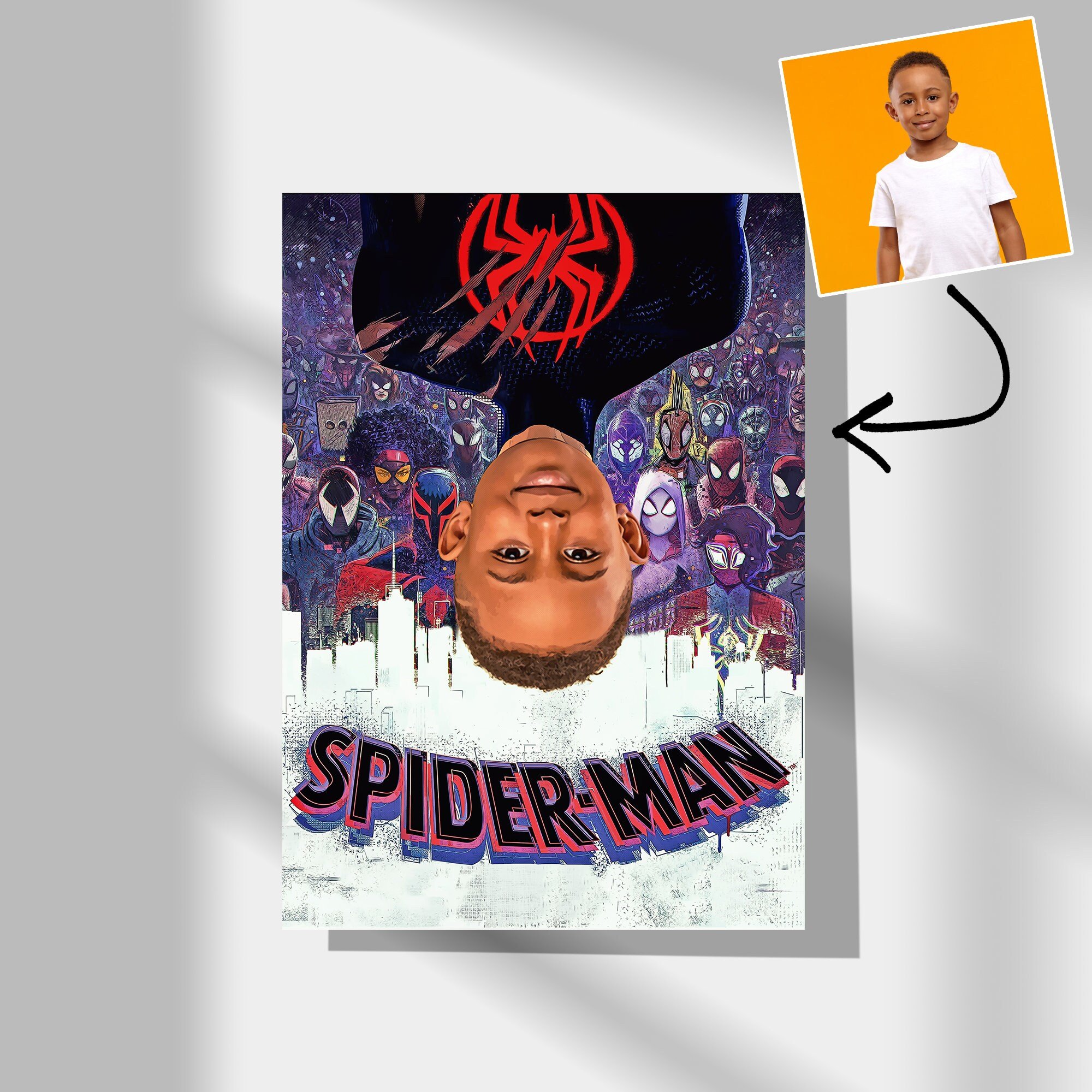 SPIDER-MAN Across the Spider Verse Custom Portrait - SuperHero Miles Morales Kids Custom Portrait - Digital File