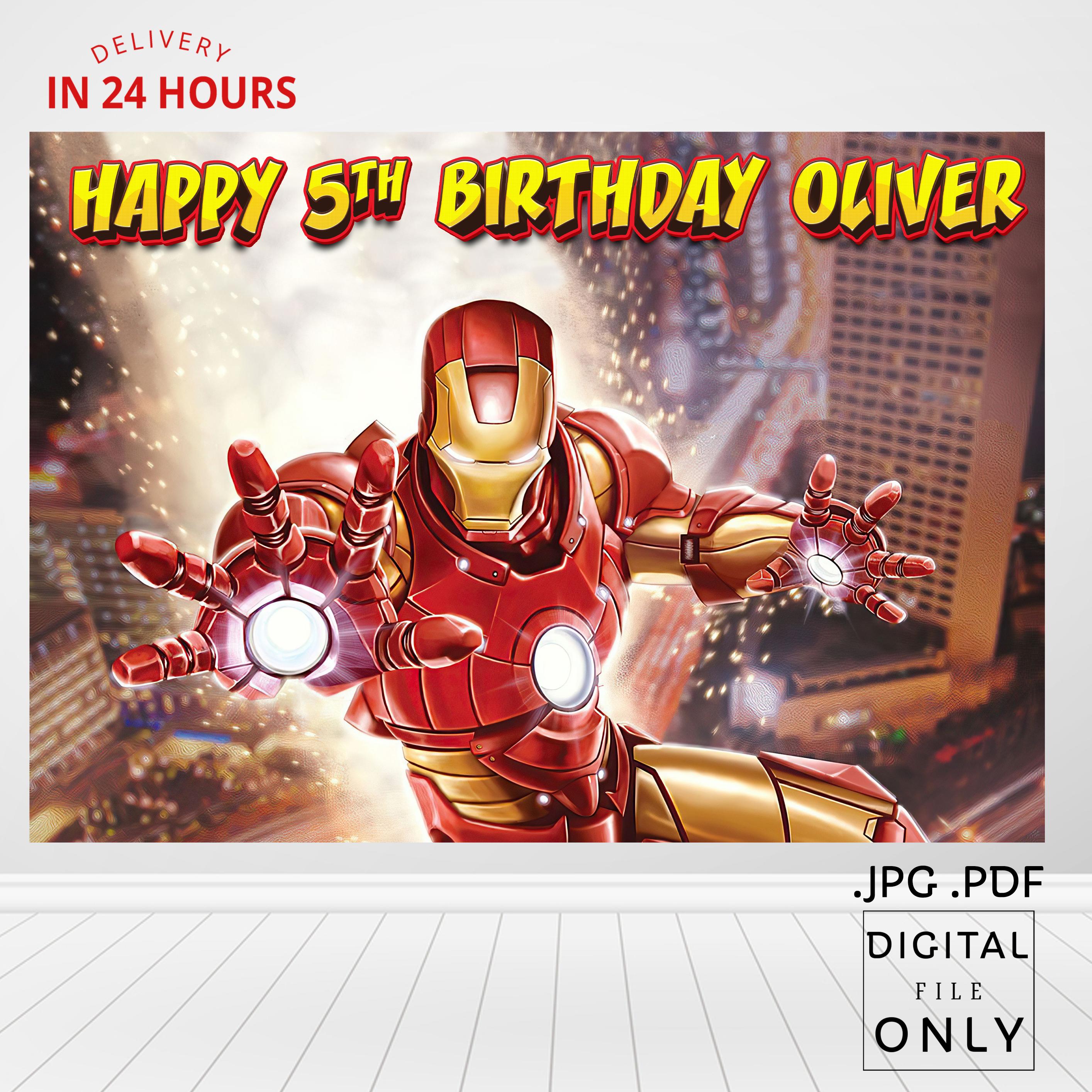 Iron Man Birthday Backdrop, Iron Man Birthday Banner