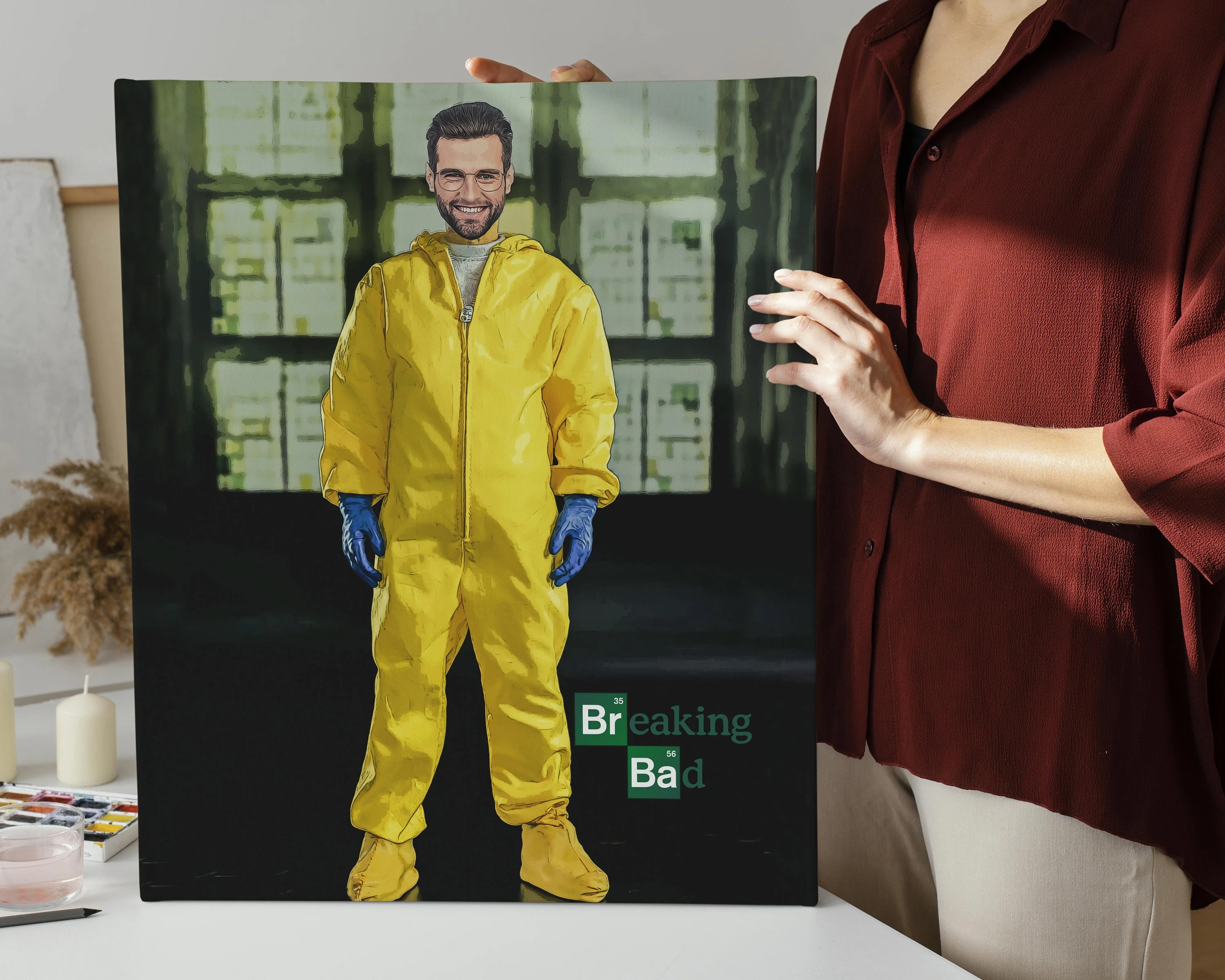 Heisenberg Custom Portrait, Get Your Own Breaking Bad Portrait from your photo, Digital File Only