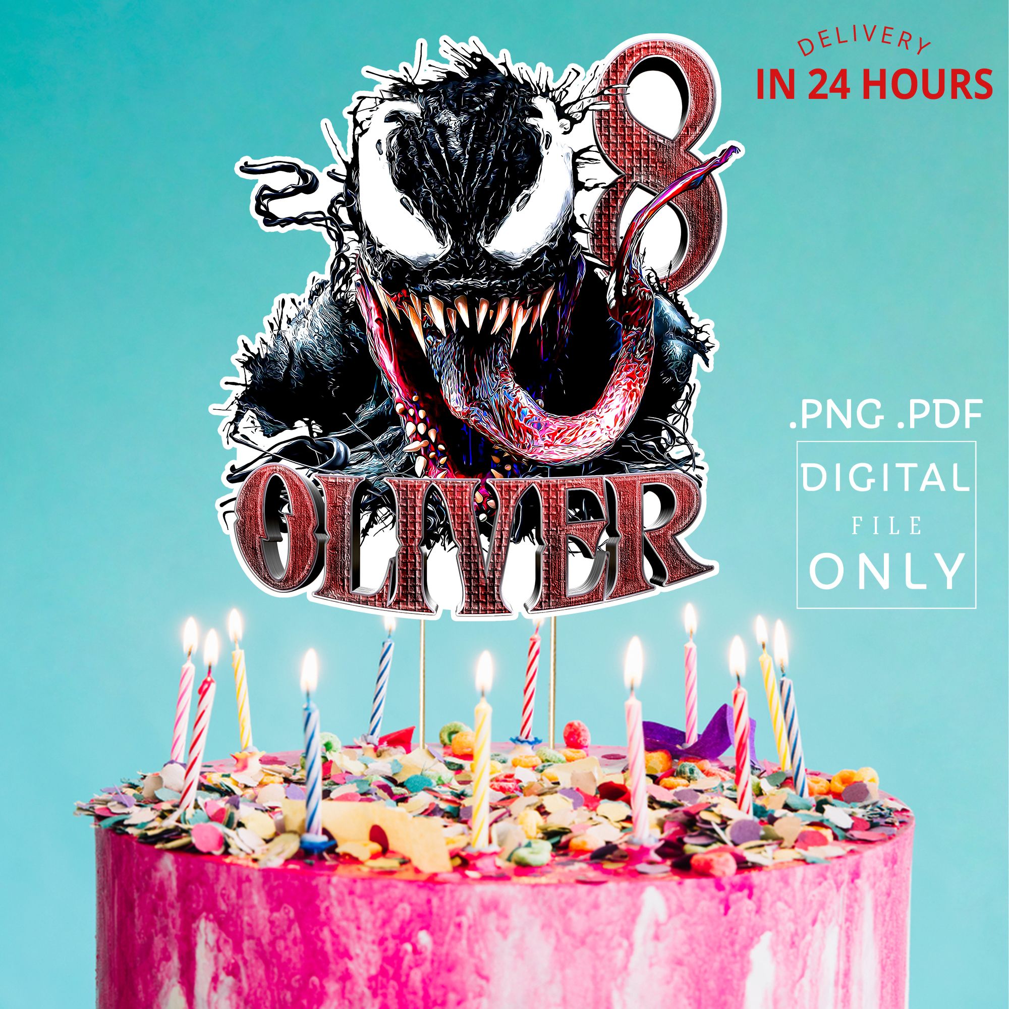 Printable Venom Birthday Cake Topper