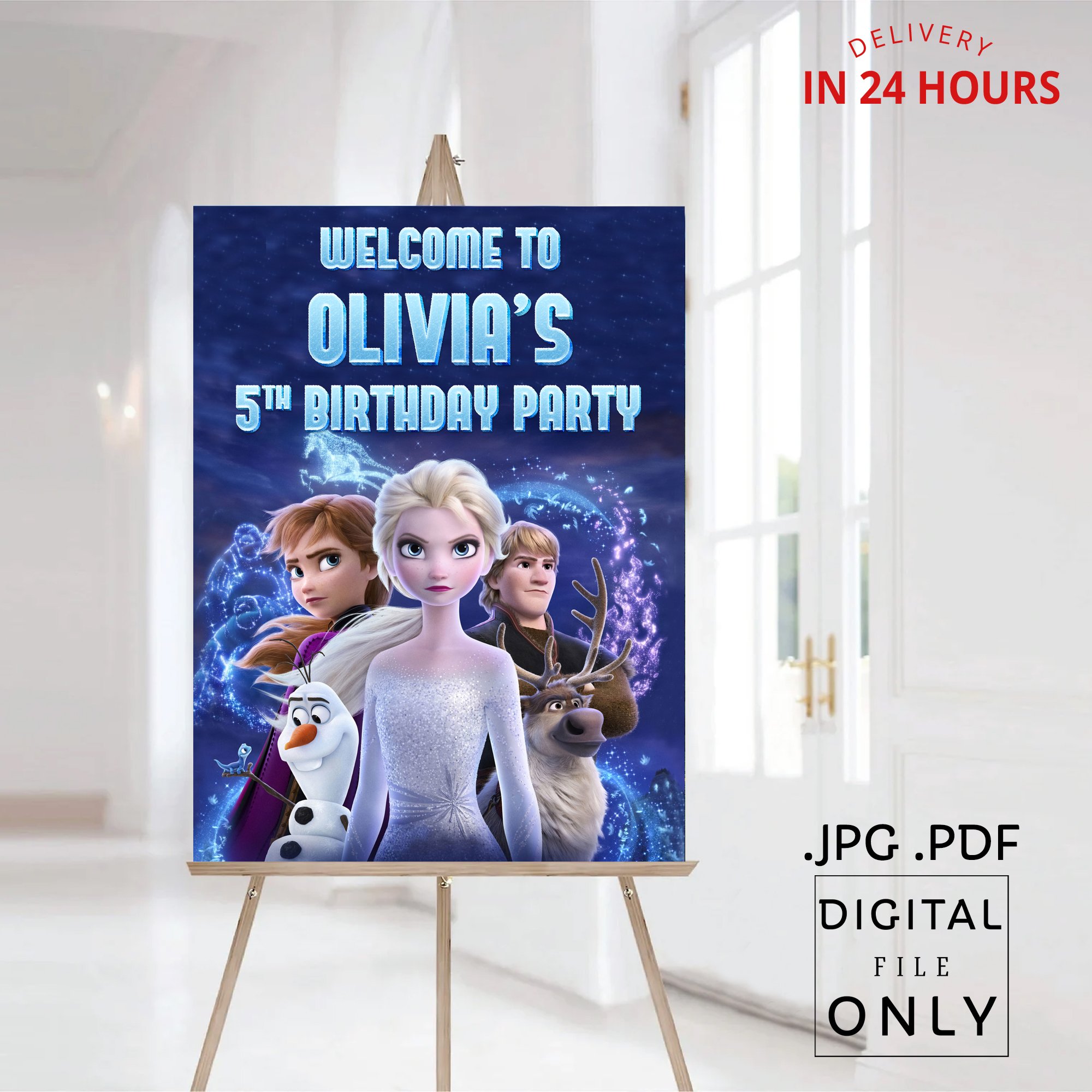 Frozen 2 Elsa Birthday Welcome Sign Digital File