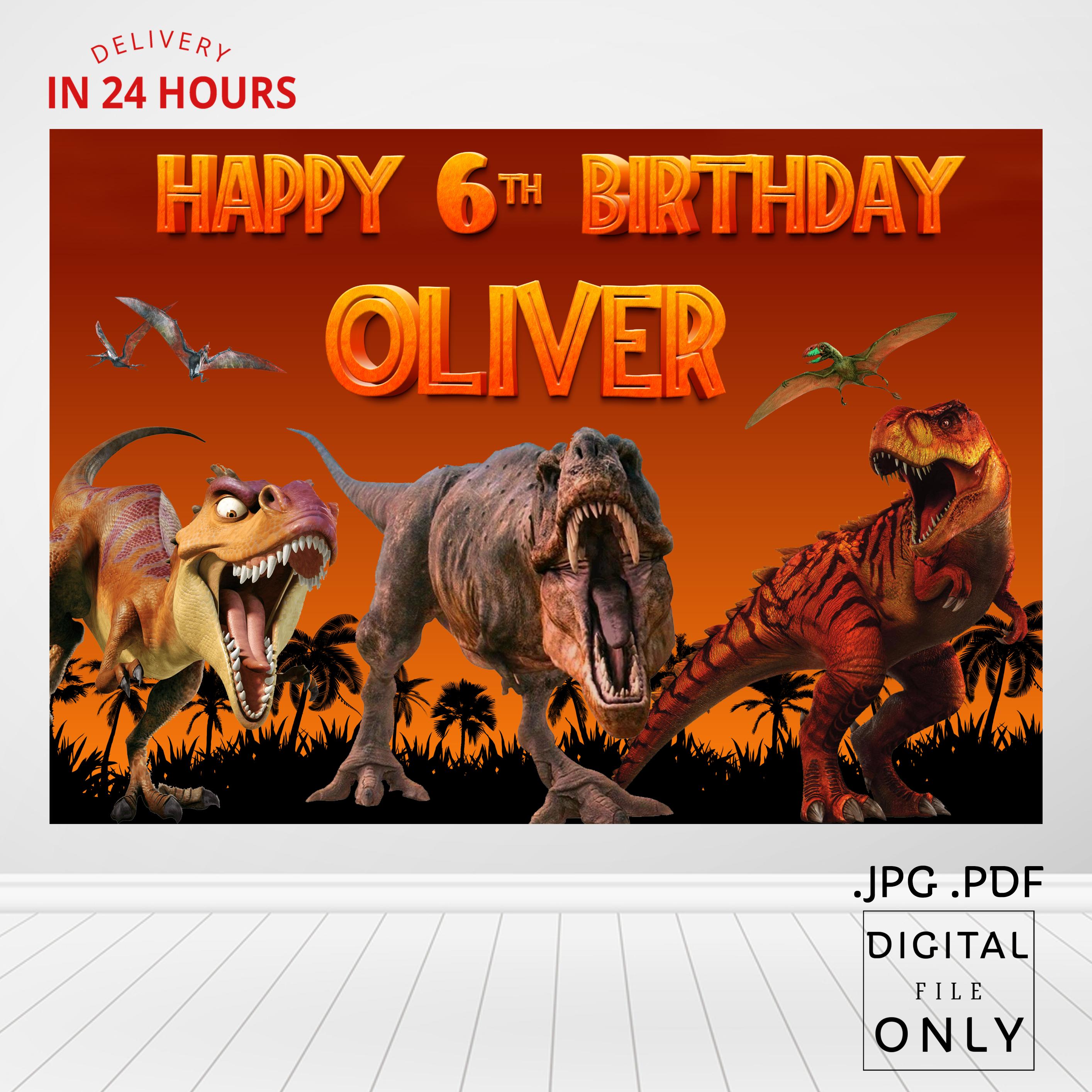 Jurassic Birthday Backdrop, Jurassic Birthday Banner