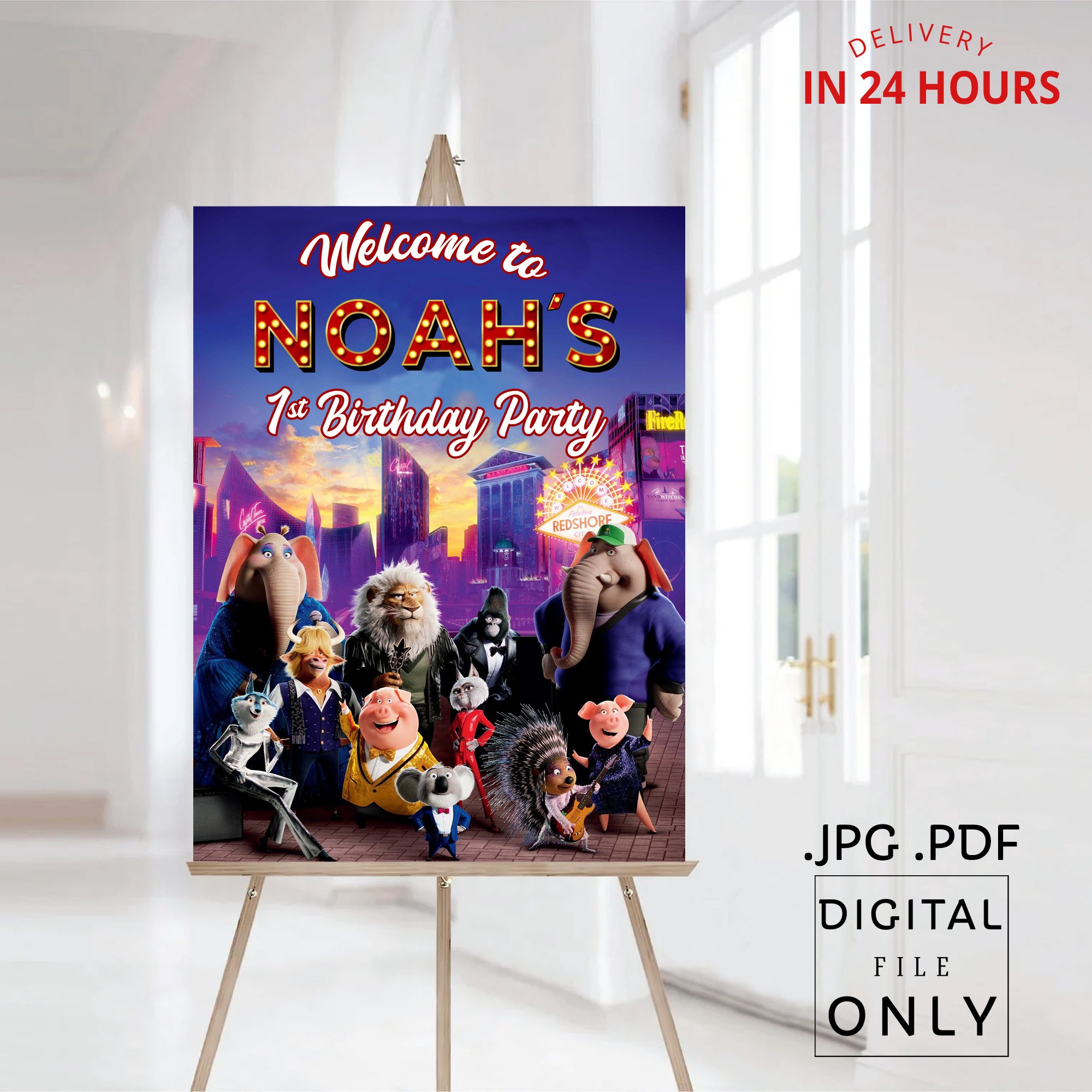 Sing 2 Theme Birthday Welcome Sign Digital File