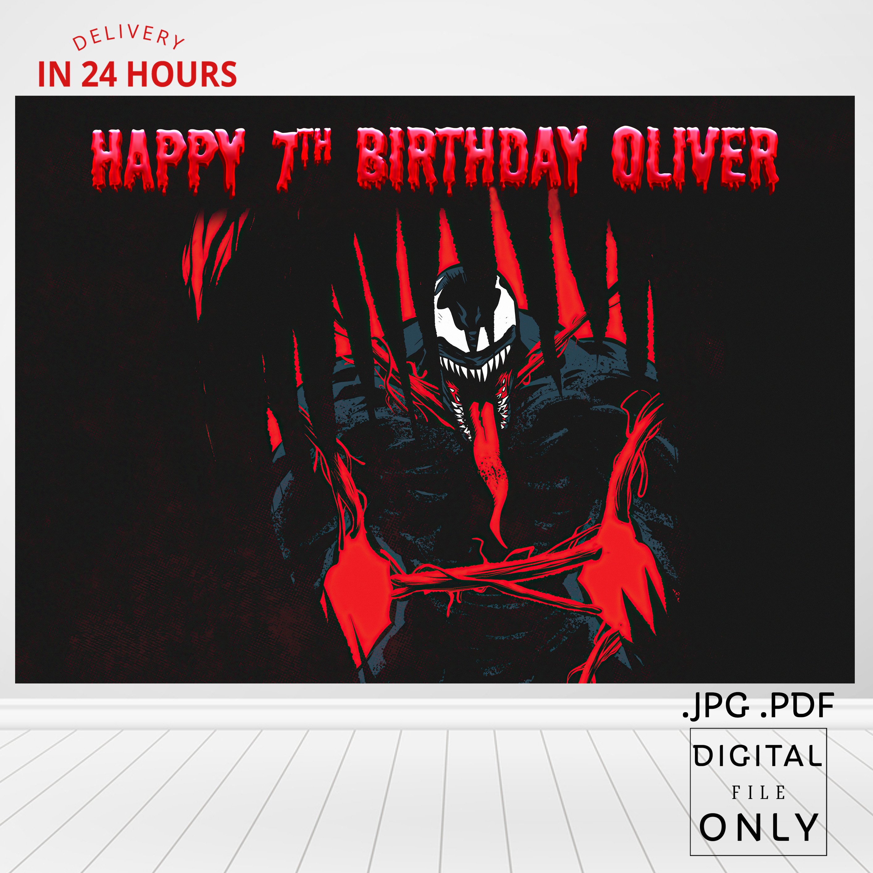 Venom Birthday Backdrop, Venom Birthday Banner