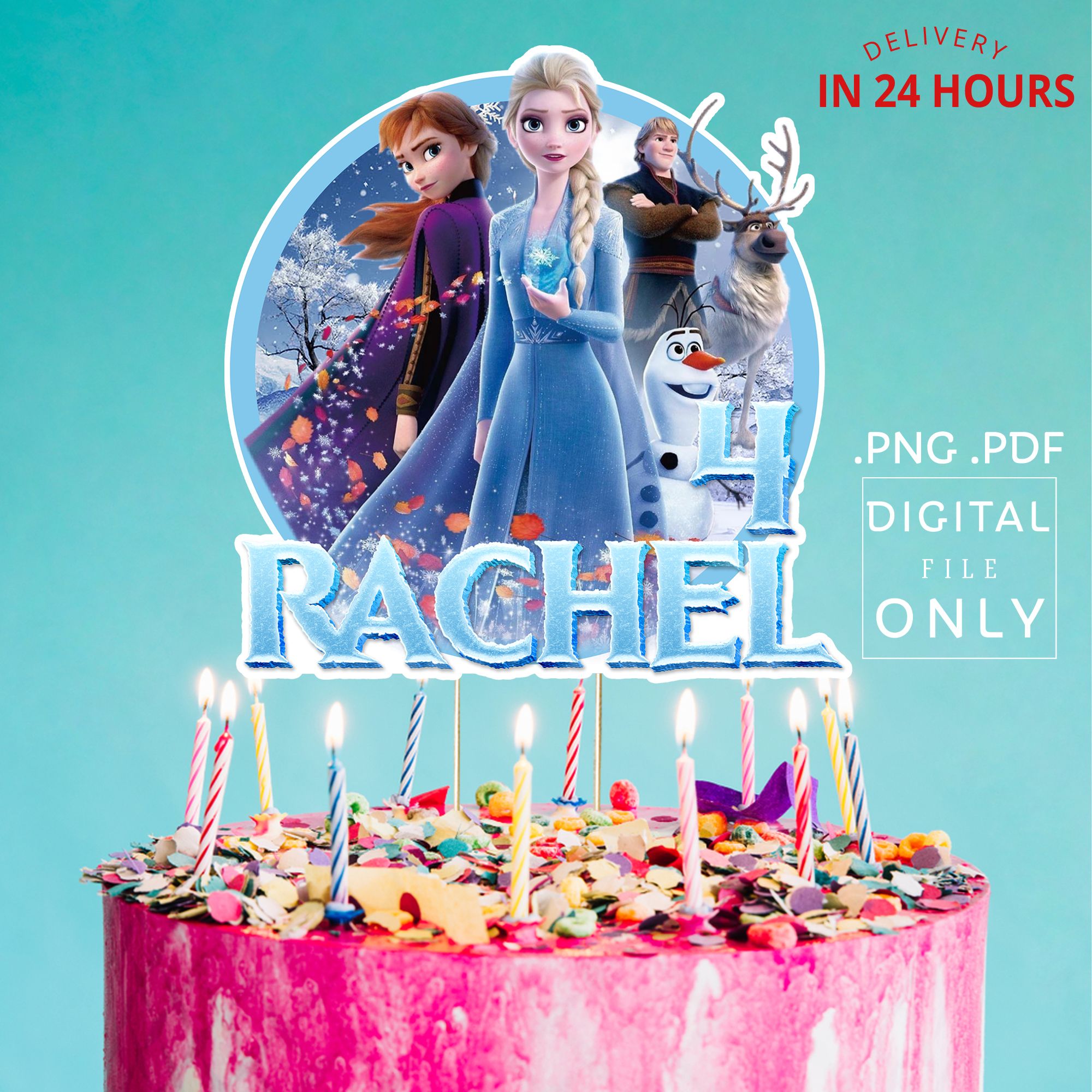 Printable Frozen 2 Birthday Cake Topper