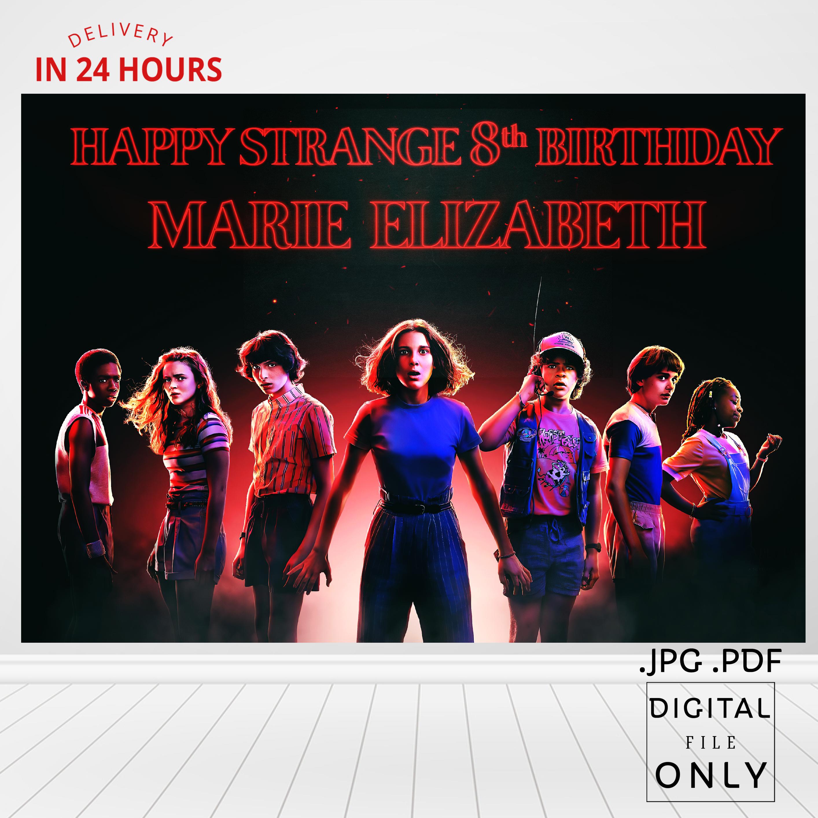 Stranger Things Birthday Backdrop, Stranger Things Birthday Banner