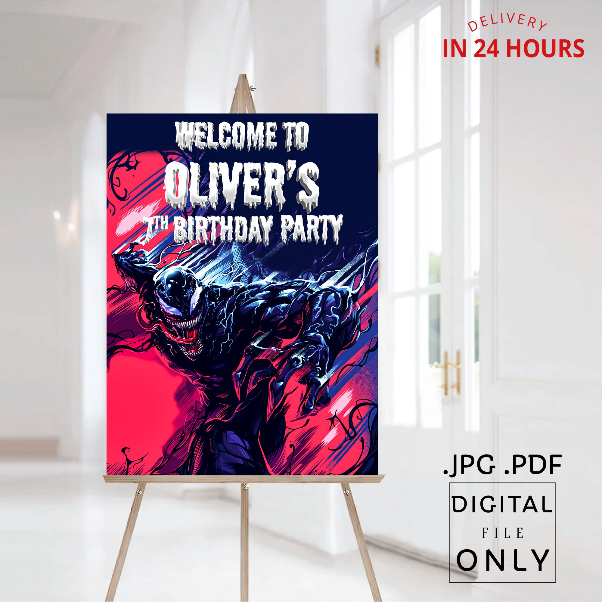 Venom Birthday Welcome Sign Digital File