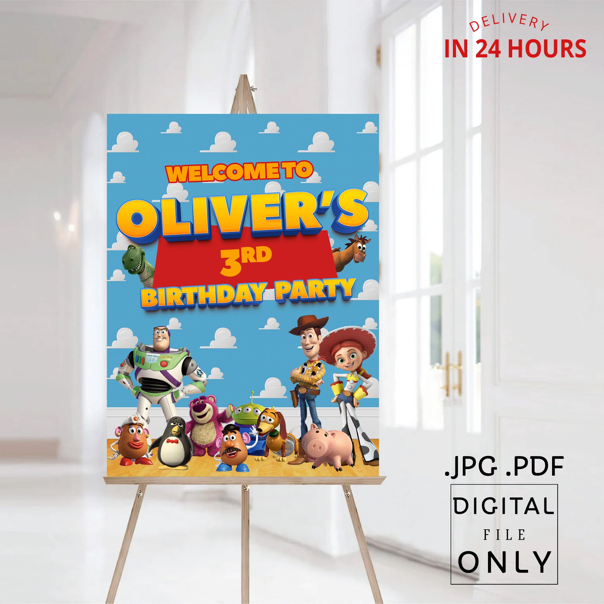 Toy Story Birthday Welcome Sign Digital File