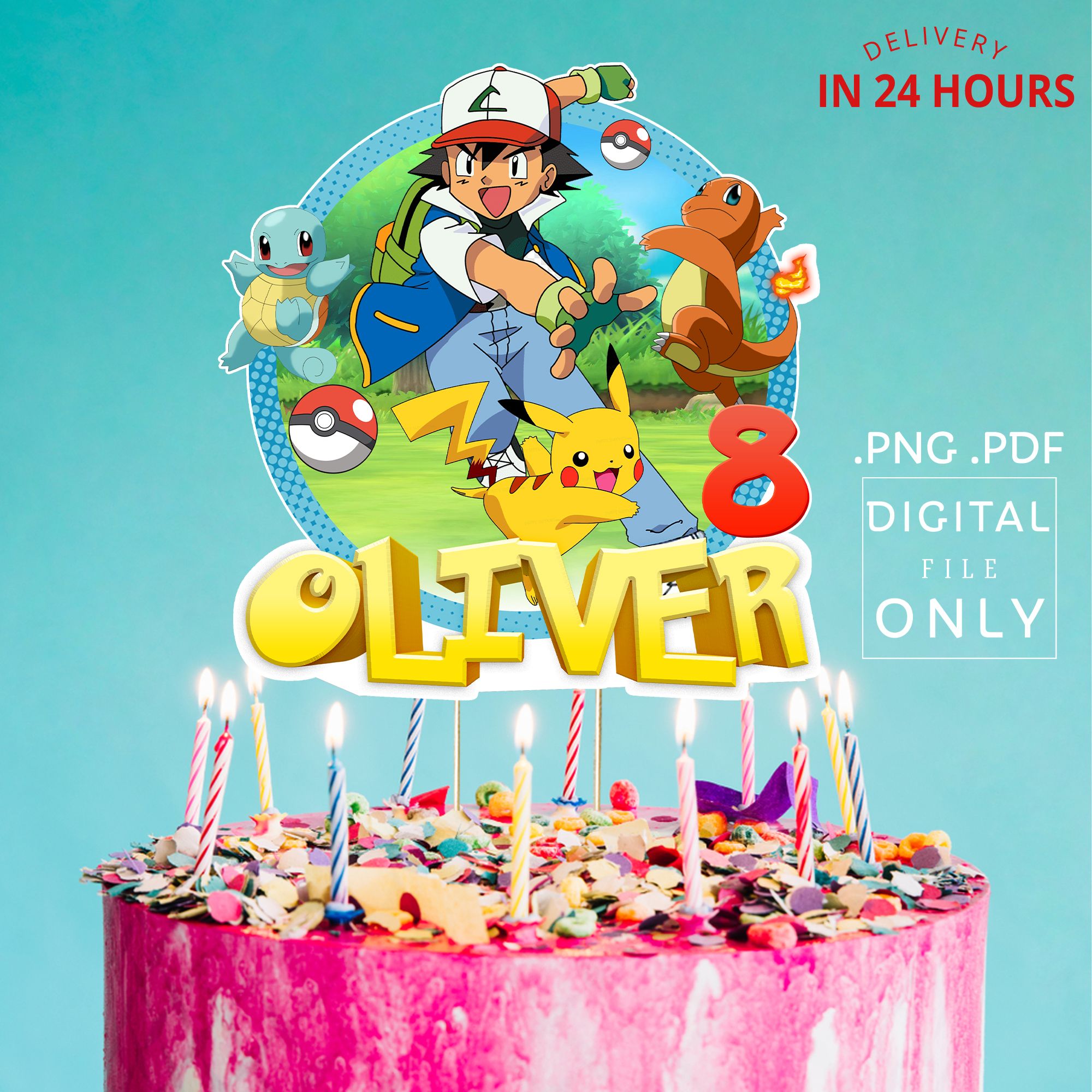 Pokemon Printable Birthday Cake Topper