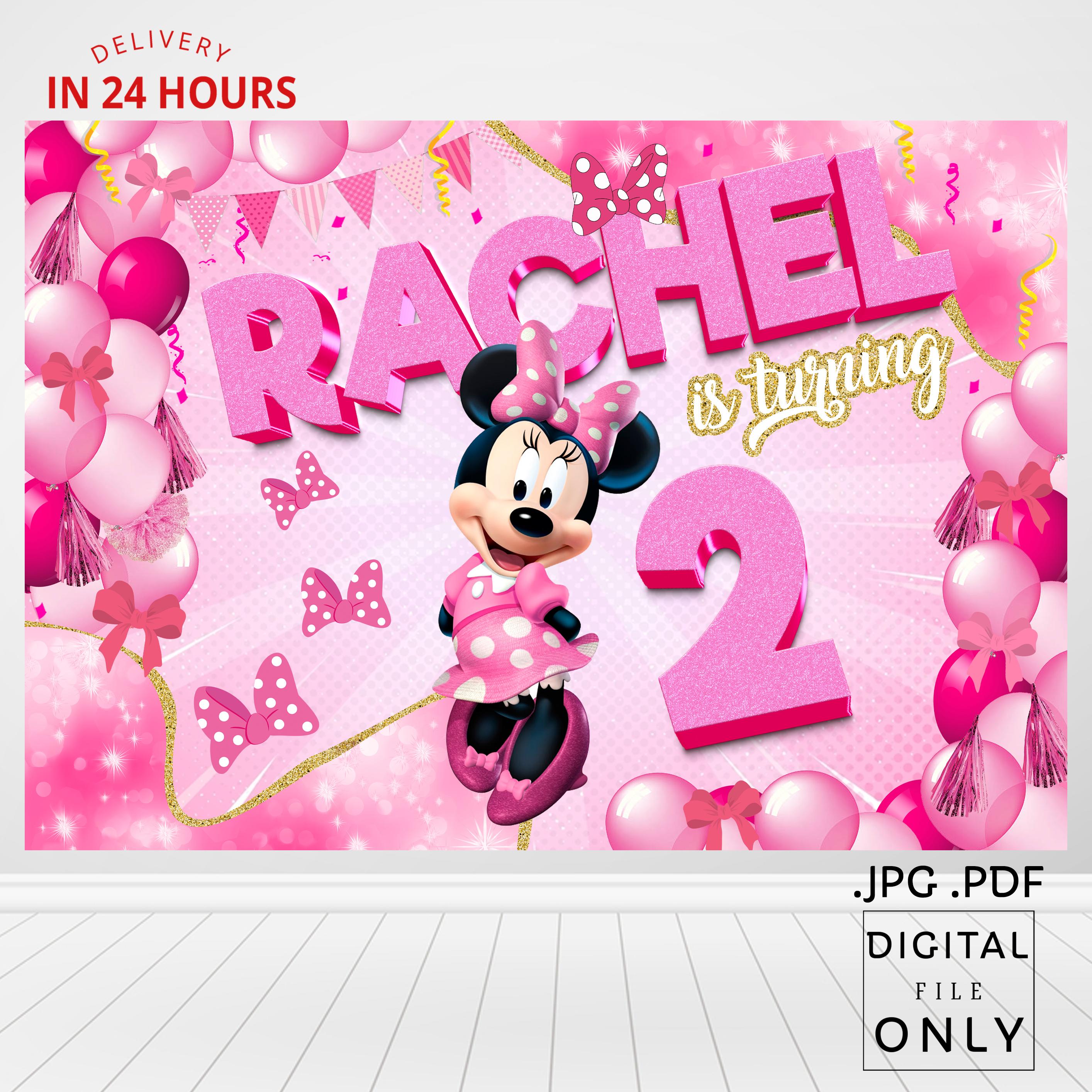 Minnie Mouse Birthday Backdrop, Minnie Mouse Birthday Banner