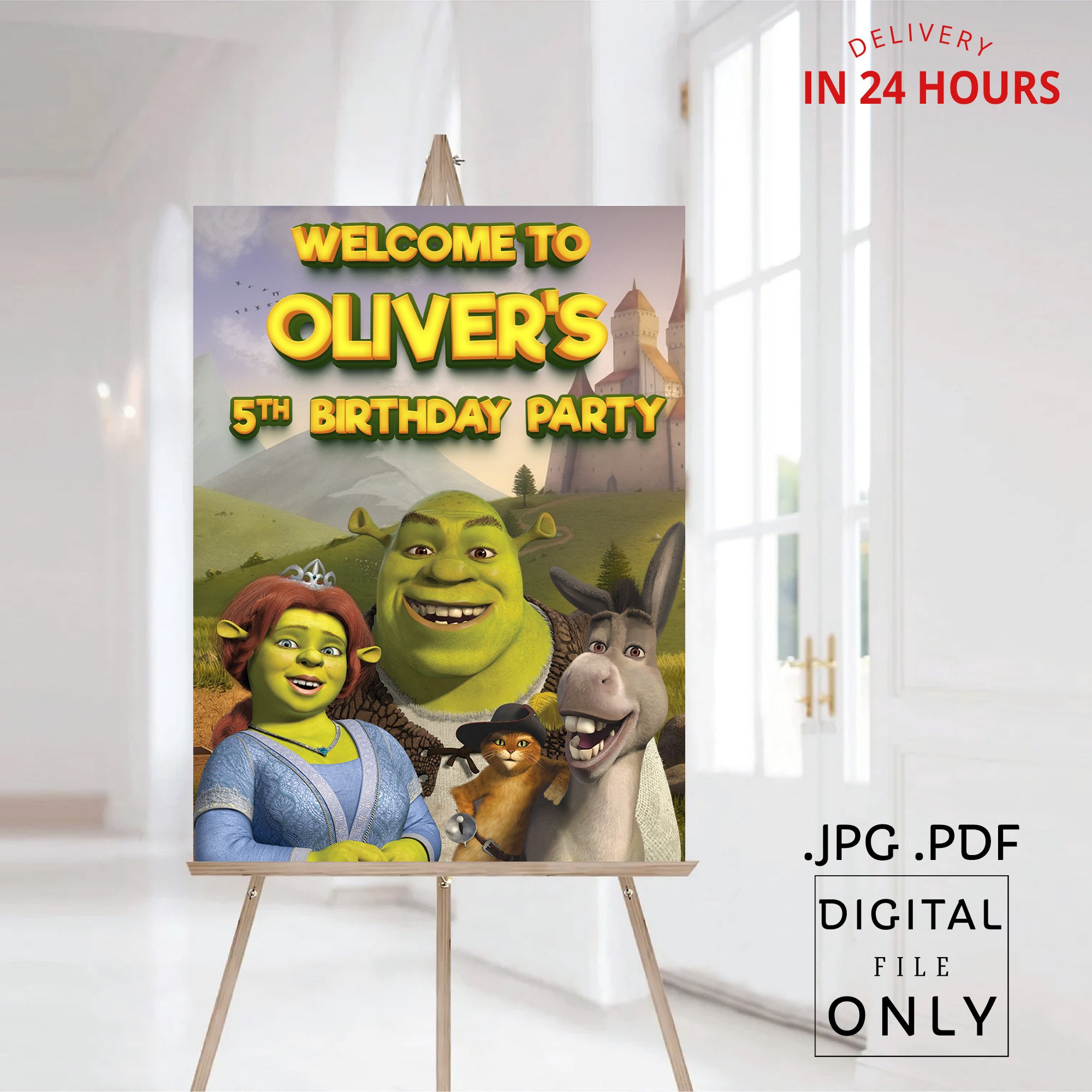 Shrek Birthday Welcome Sign Digital File