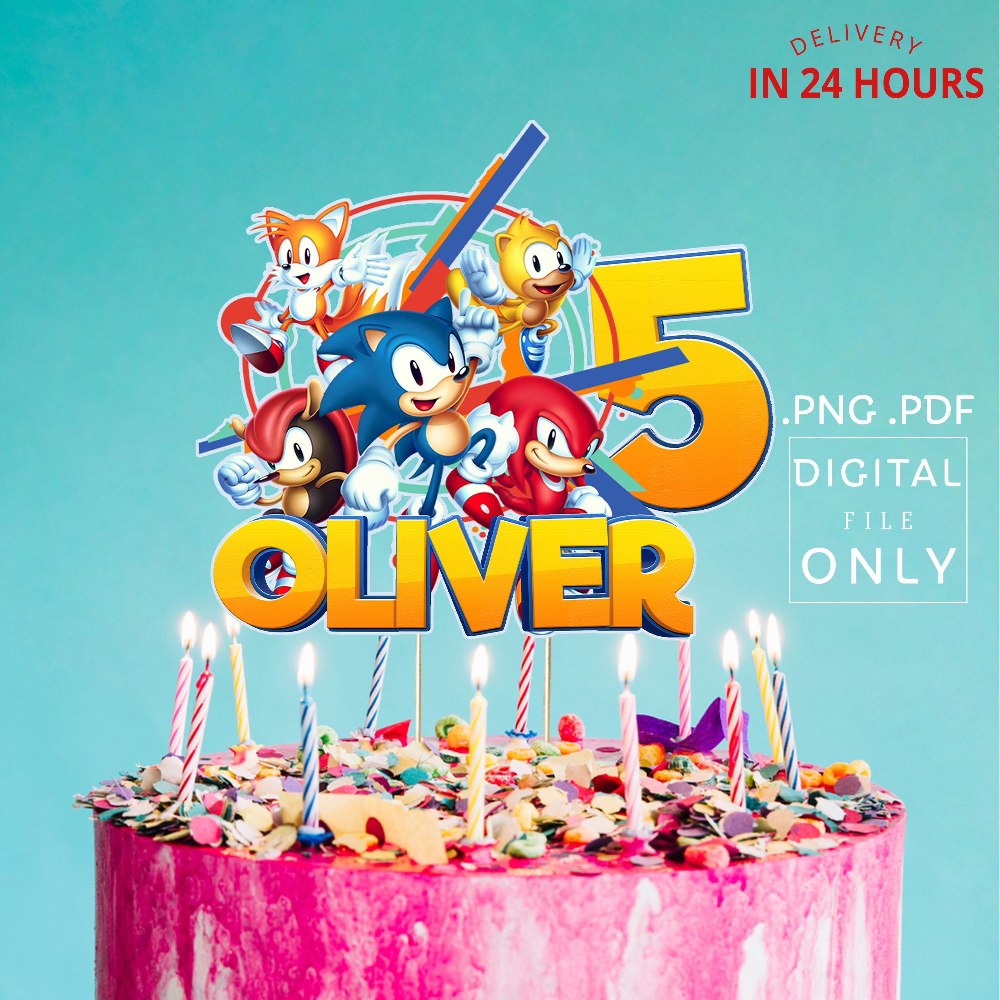Printable Sonic Birthday Cake Topper