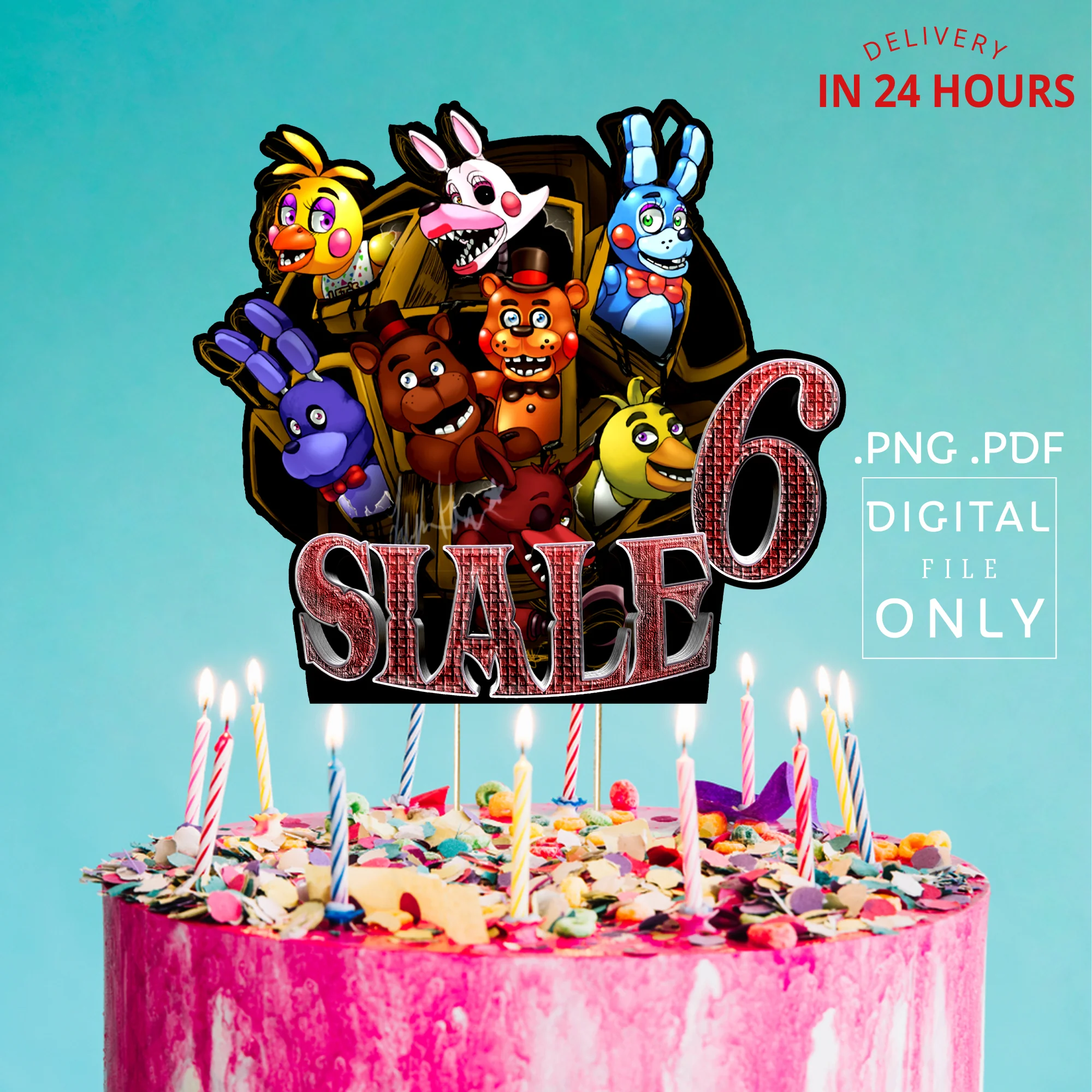 Printable Fnaf Birthday Cake Topper