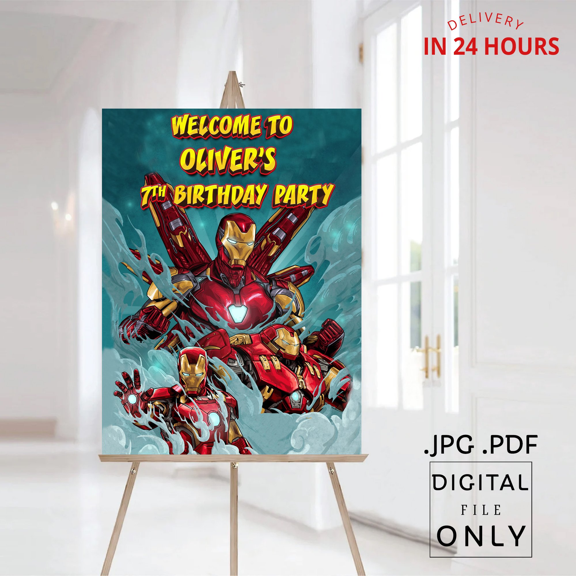 Iron Man Birthday Welcome Sign Digital File