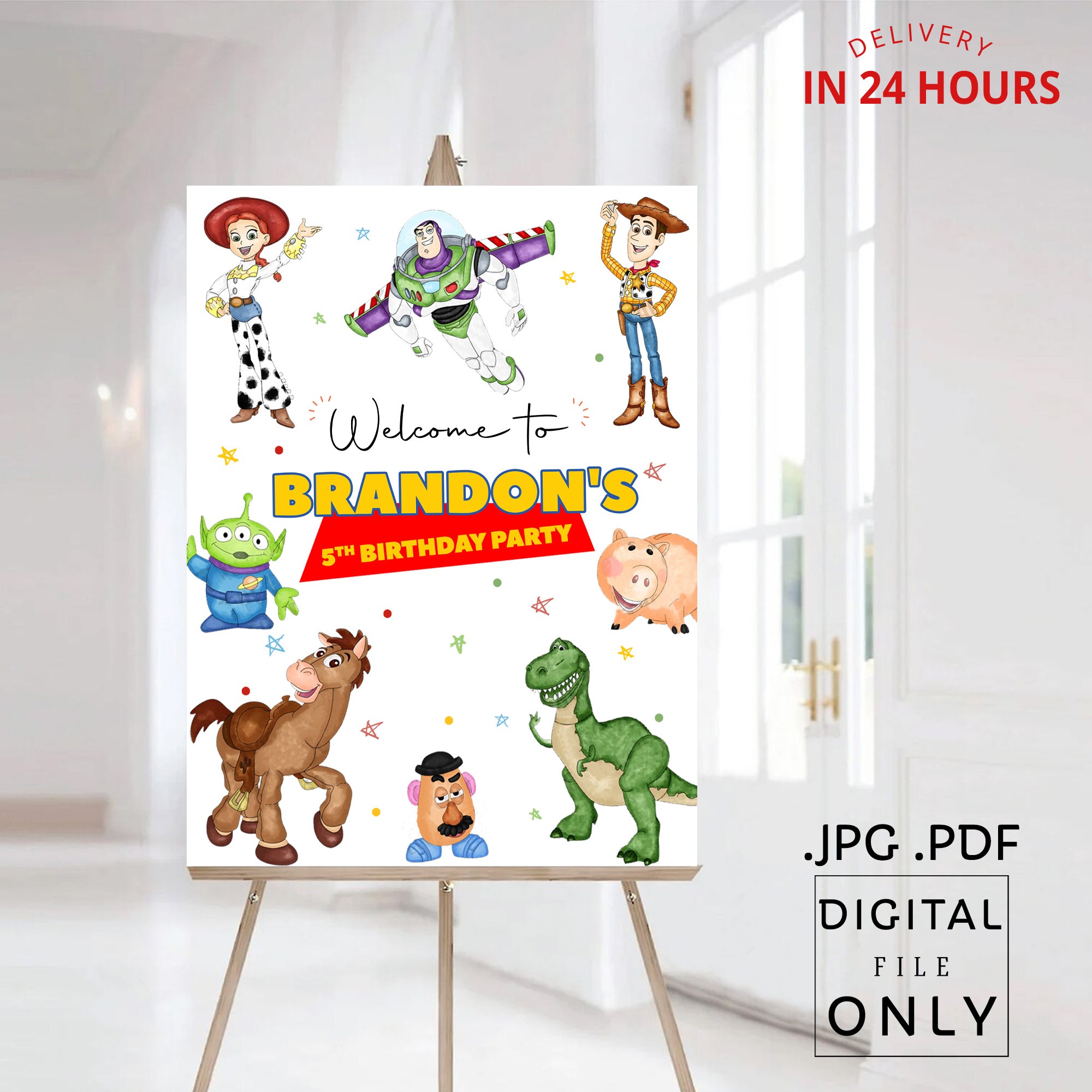Printable Toy Story Buzz Lightyear Birthday Welcome Sign Digital File
