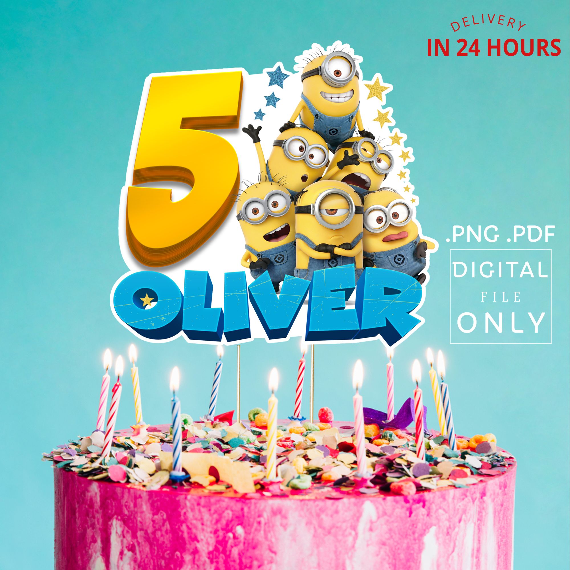 Printable Minions Birthday Cake Topper