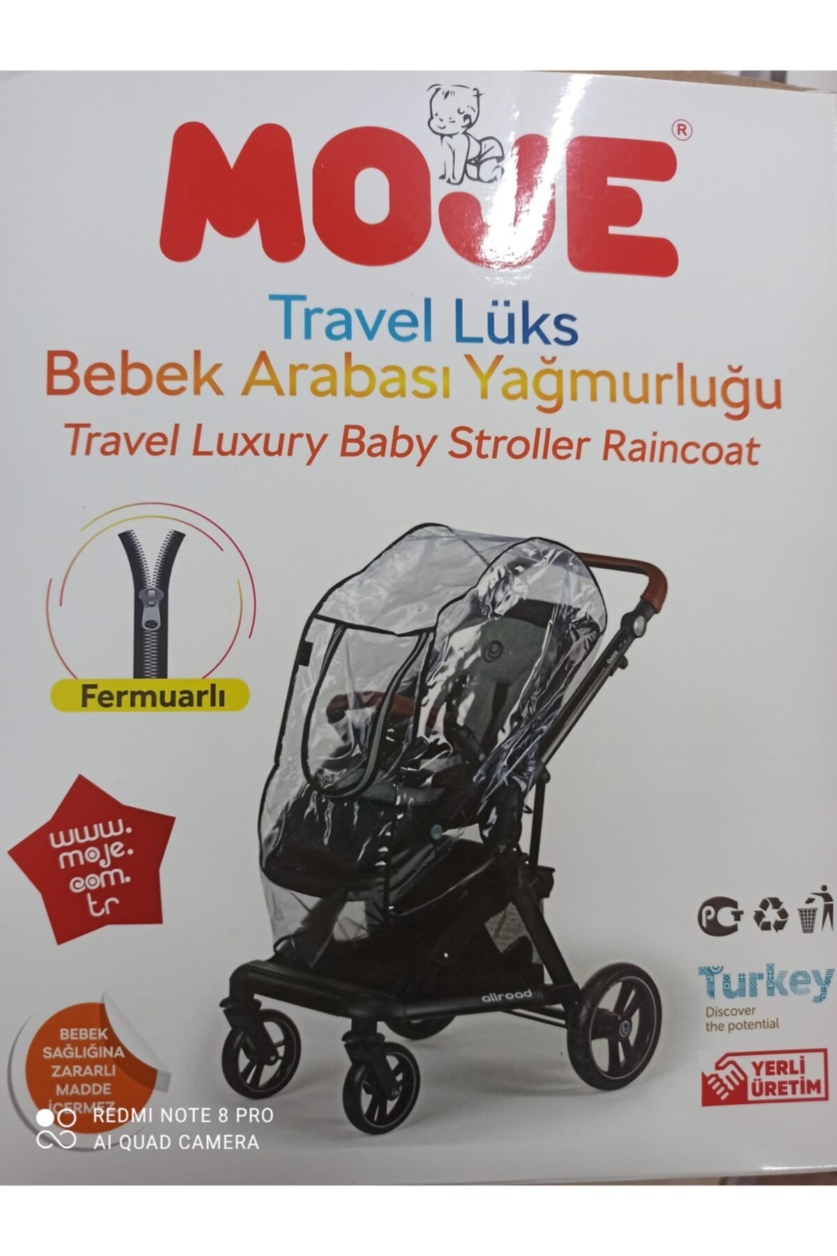 Fermuarlı Lüks Bebek Arabası Yağmurluğu