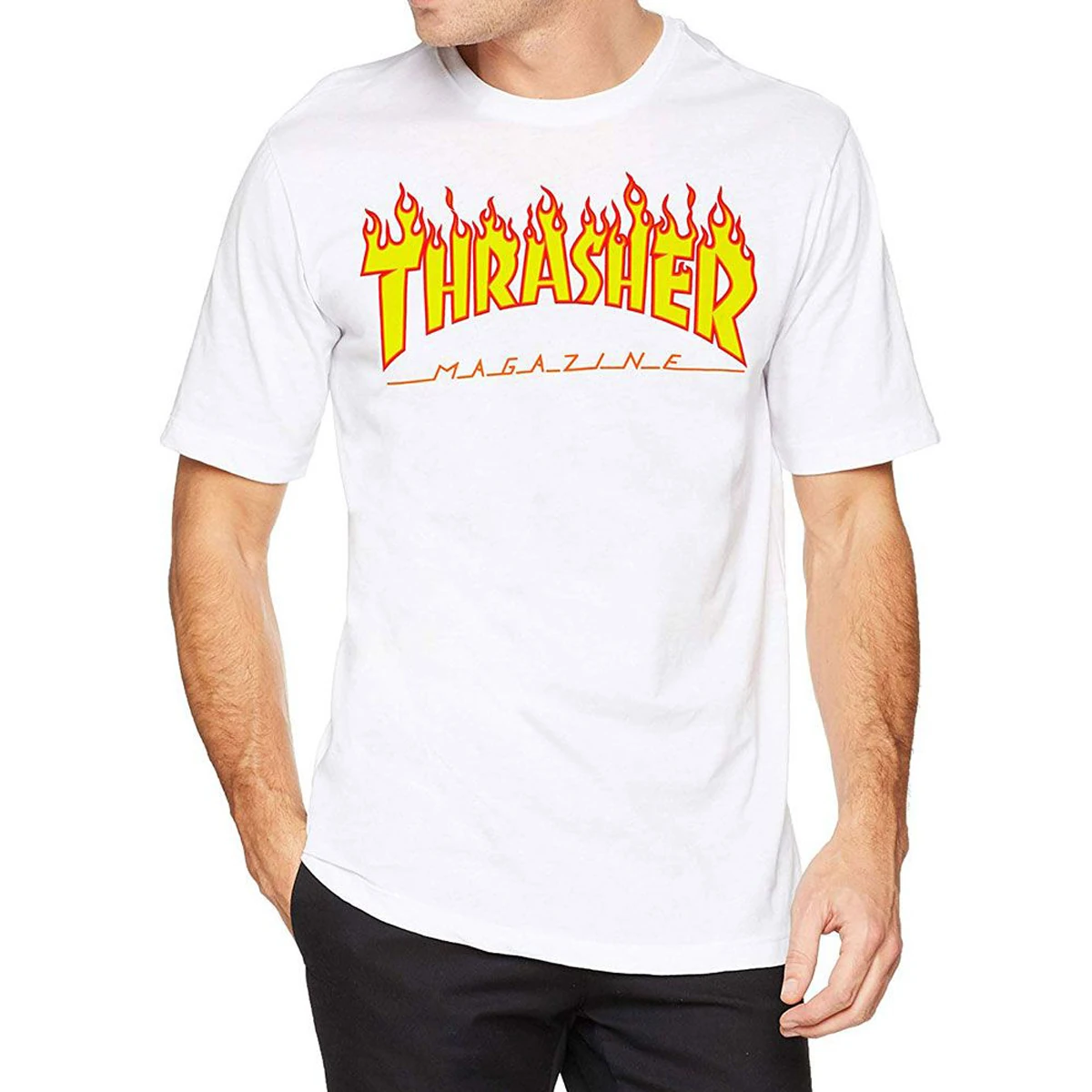 Thrasher Flame Logo White T-Shirt 110102