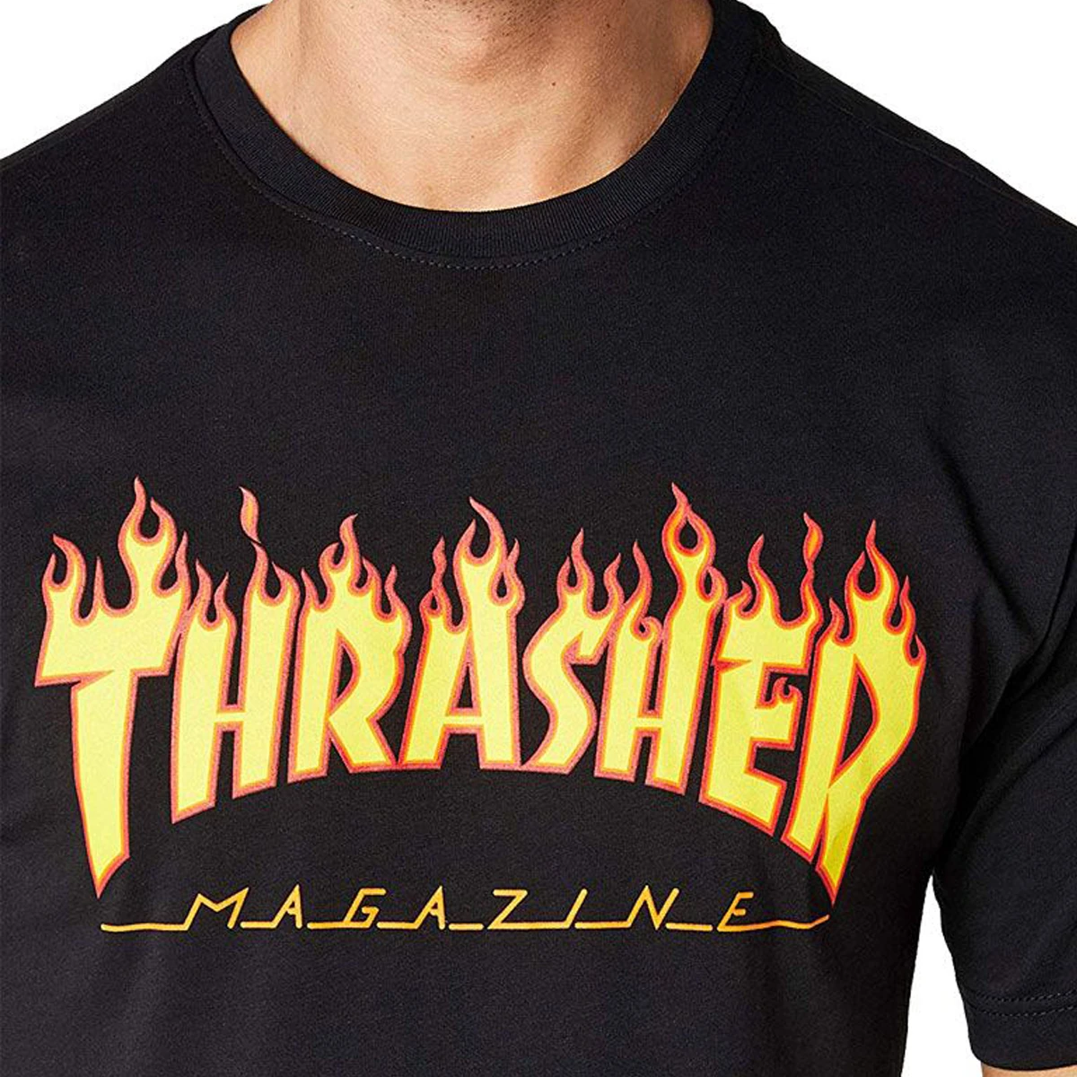 Thrasher Flame Logo Black T-Shirt 110102