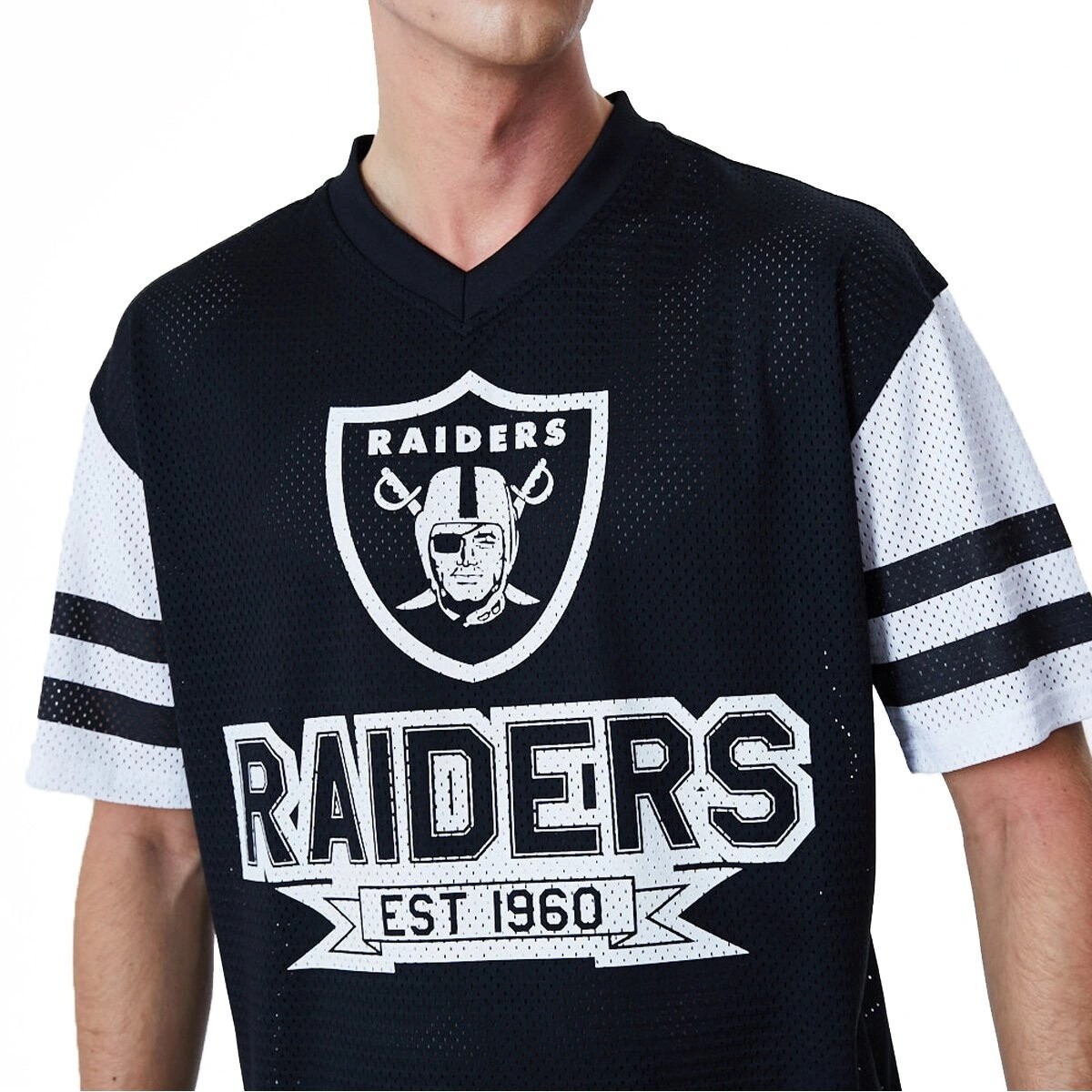 New Era NFL Oakland Raiders Contrast Sleeve Oversized T-Shirt 12195345