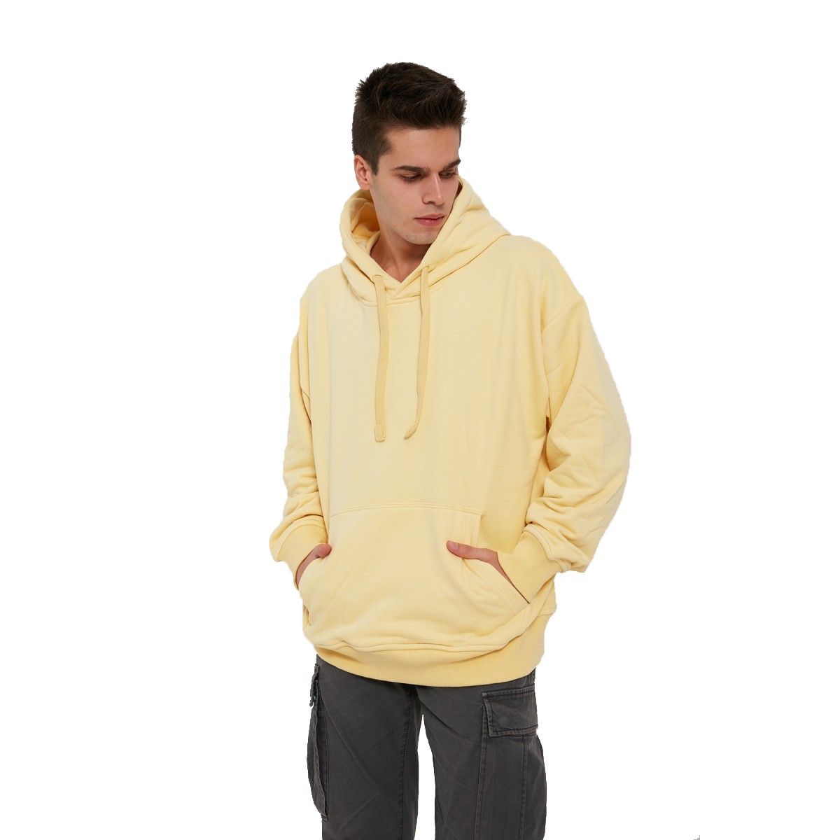 Ghetto Off Limits Back Logo Printed Yellow Hoodie Sweatshirt HD-10020