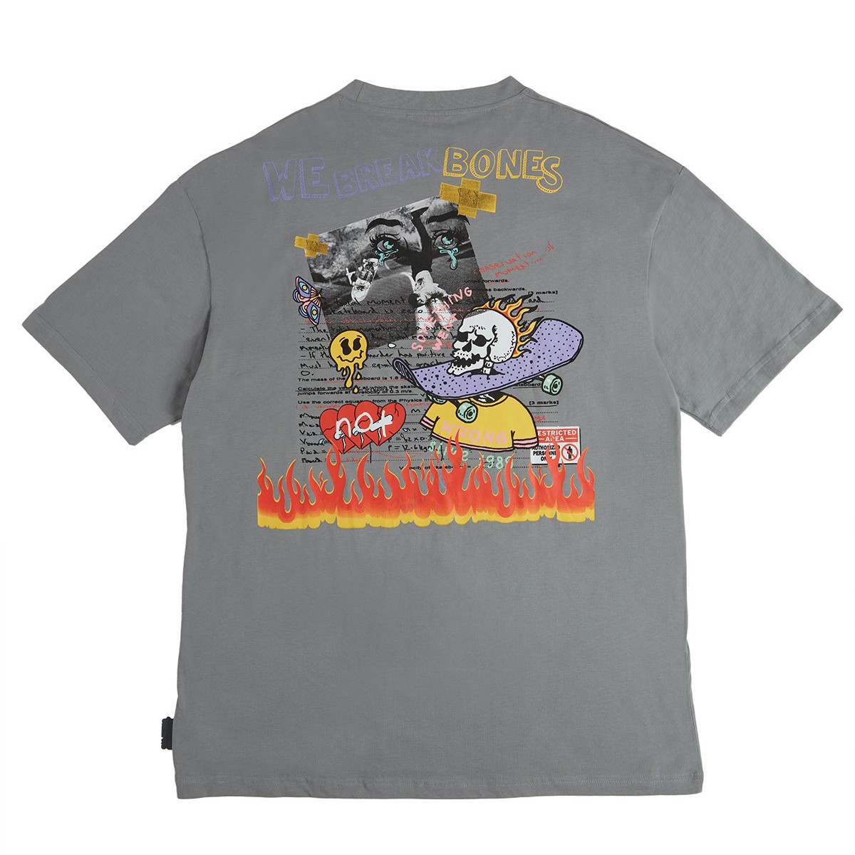 Ghetto Off Limits Whe Break Bones Grey Oversize T-Shirt TS-20006