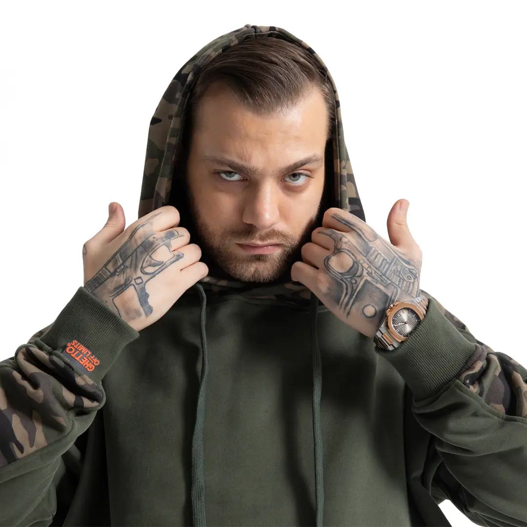 Ghetto Off Limits Street Army Camo OverSize Hoodie Sweatshirt HD-10012