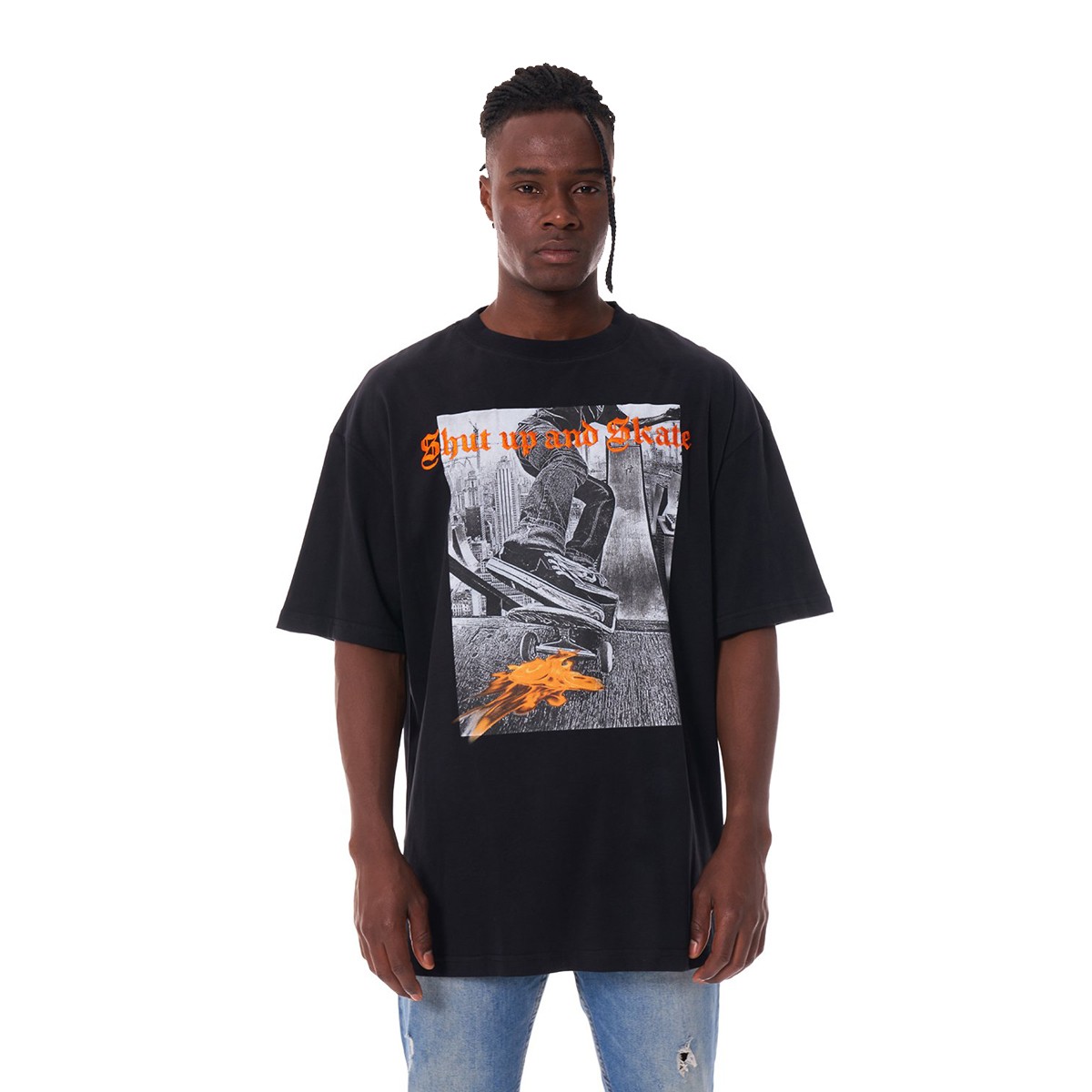 Ghetto Off Limits Shut Up And Skate Black Oversize T-Shirt TS-20003