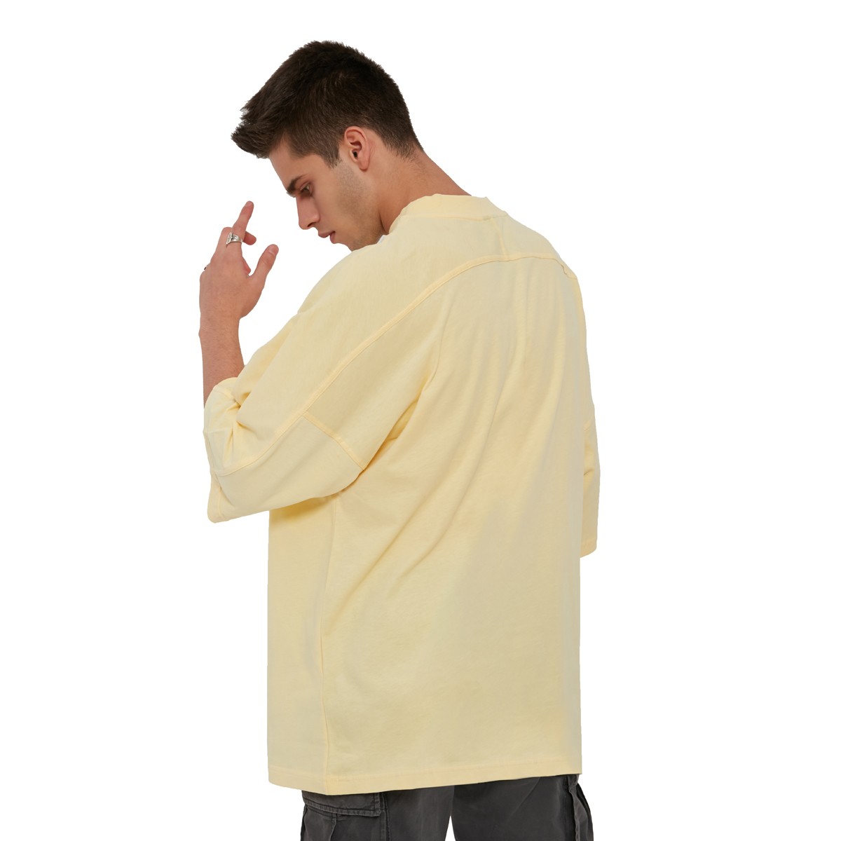 Ghetto Off Limits Panelled Yellow Oversize T-Shirt TS-10017