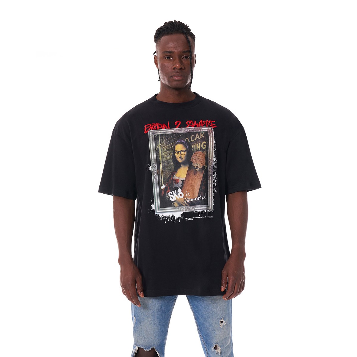 Ghetto Off Limits Born 2 Skate Black Oversize T-Shirt TS-20004