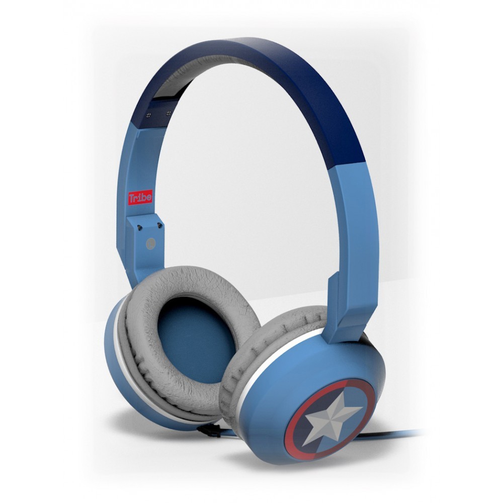 Tribe - Captain America - Marvel - Headphones with Foldable Microphone - 3.5 mm Jack - Smartphone, PC, PS4 and Xbox