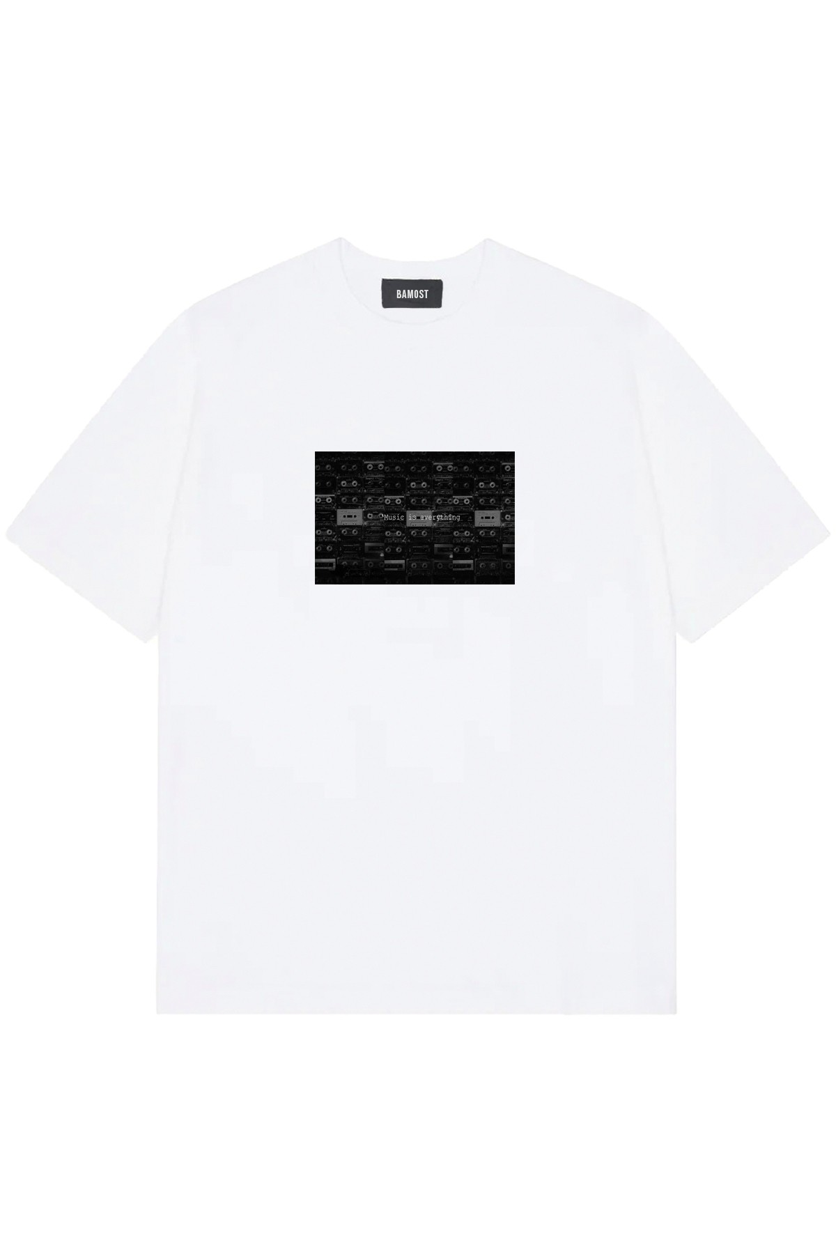 Music - Premium Oversize T-Shirt - BEYAZ