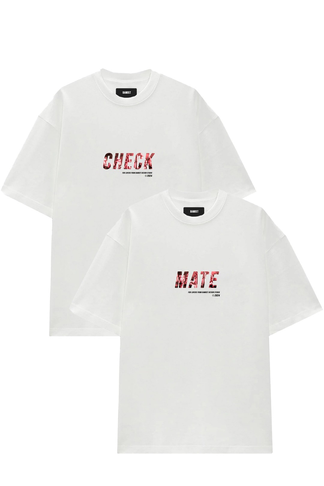 CM - 2li Oversize Çift T-Shirt - WHITE