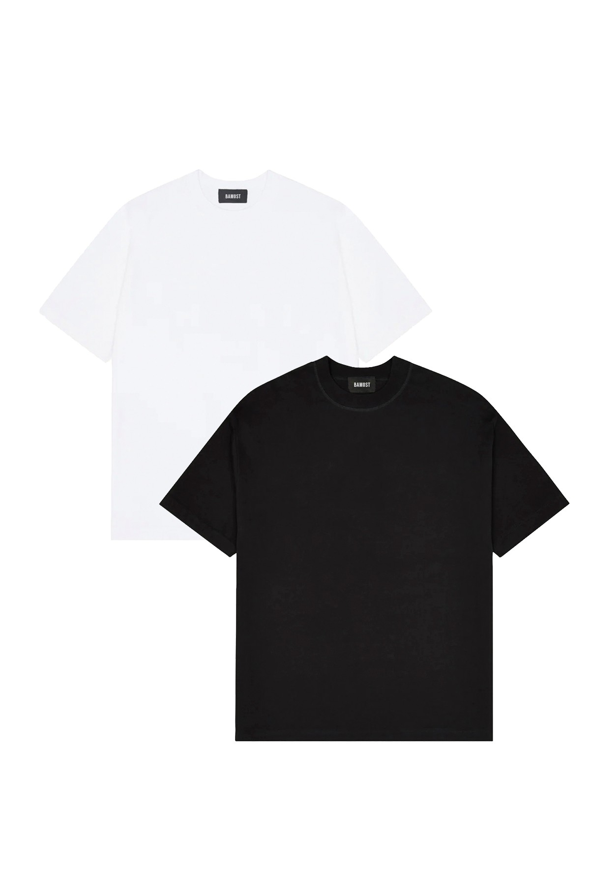 Boris - 2'li Basic T-shirt Paketi - Siyah, Beyaz