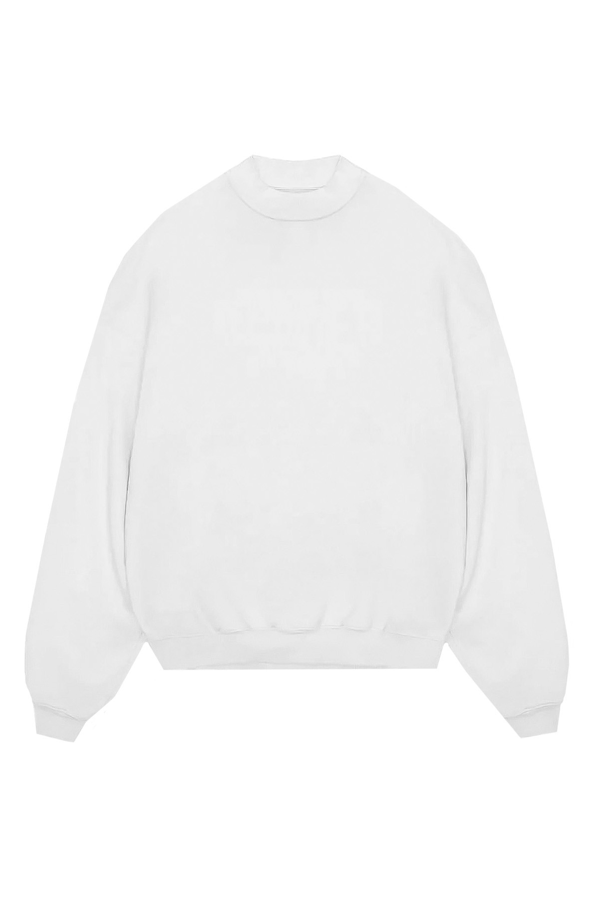 Jeu - Unisex İçi Polarlı Oversize Sweatshirt - BEYAZ