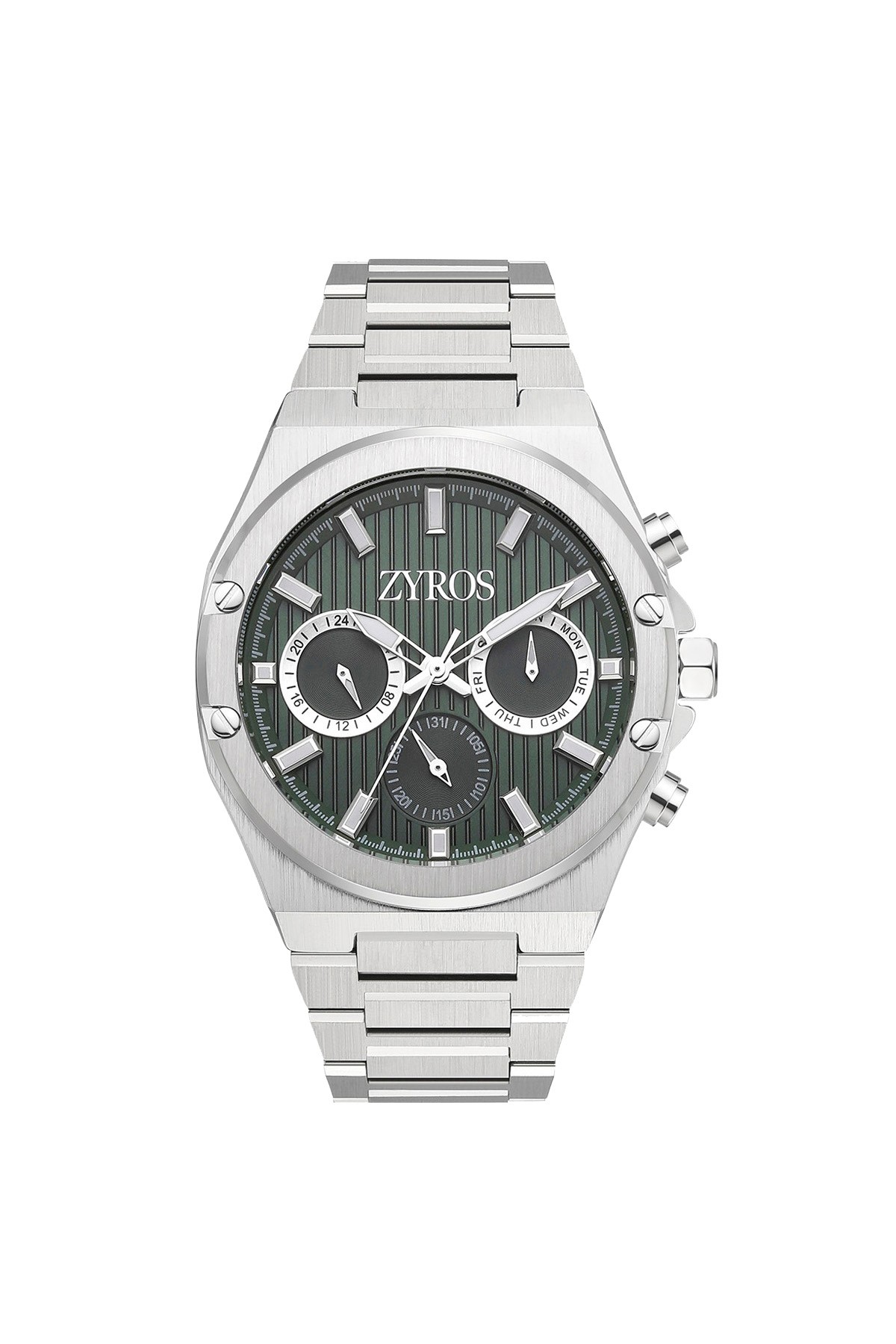 Andrew - Steel Band Men's Wristwatch - GREEN