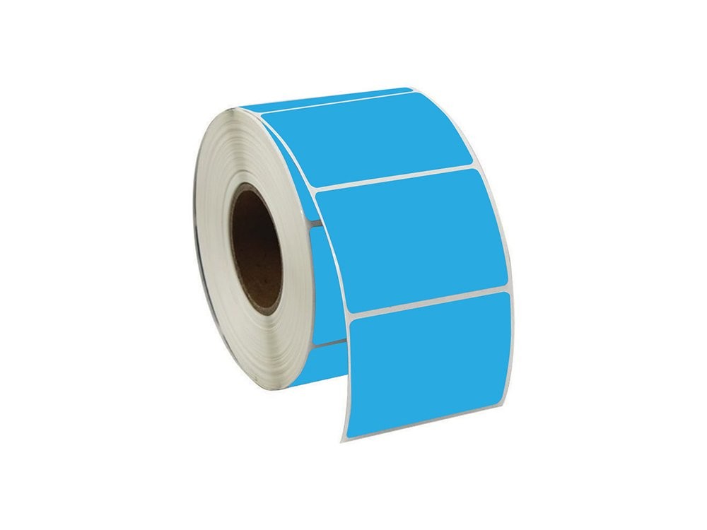 Mavi Renkli Termal Barkod Etiketi 50x30 1000'li Sarım 10 Rulo