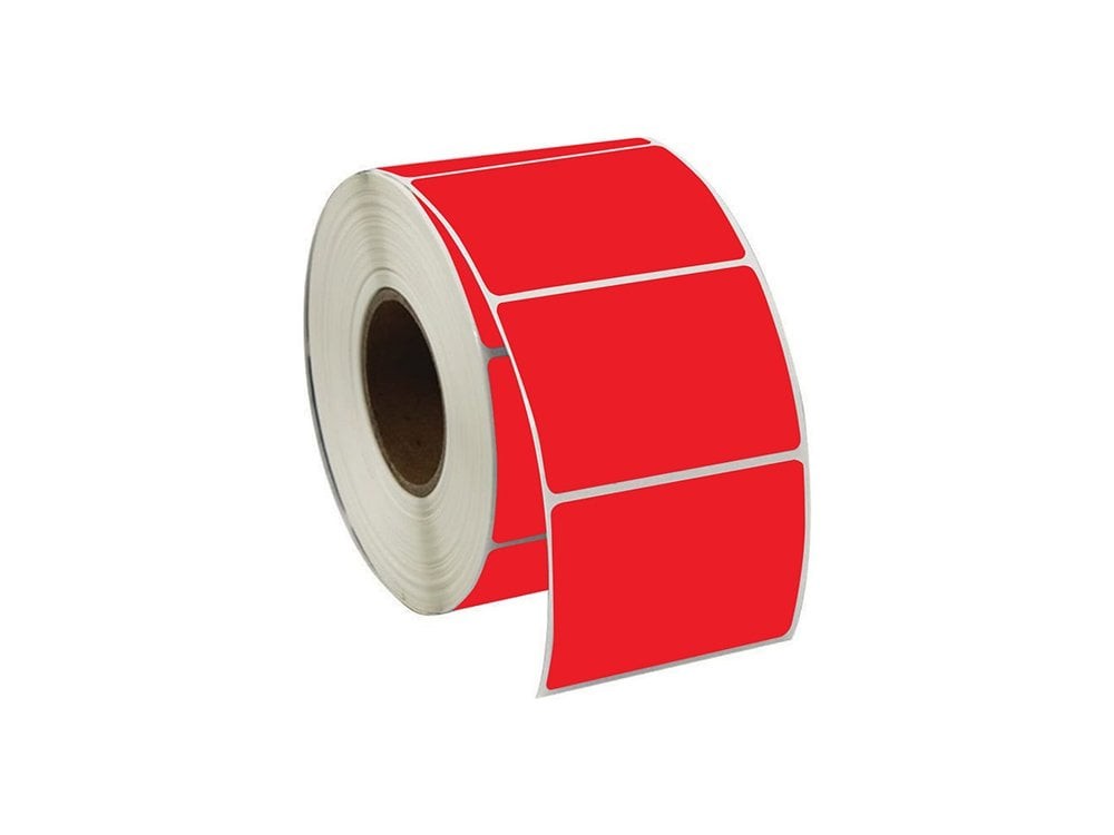 Kırmızı Renkli Termal Barkod Etiketi 50x30 1000'li Sarım 10 Rulo