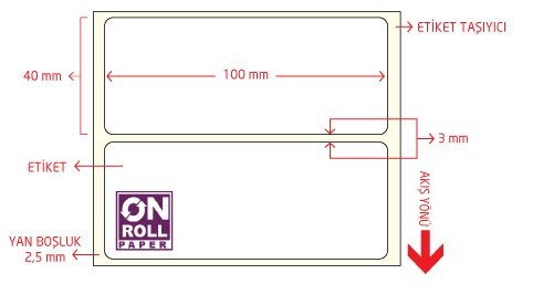 Eko Termal Barkod Etiketi 100x40 1000'li Sarım