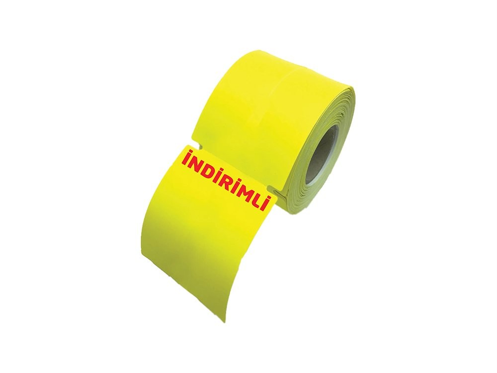 Eko Termal Karton Sarı İndirim Etiketi 100x135 300’lü Sarım