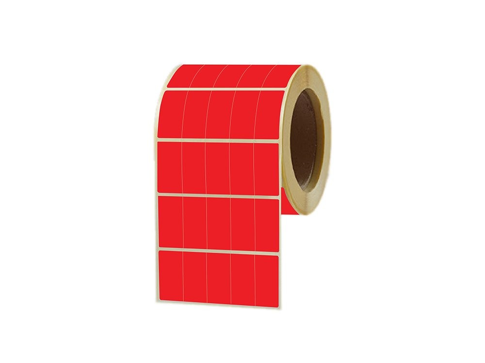 Kırmızı Renkli Termal Barkod Etiketi 20x40 5'li 1000'li Sarım 6 Rulo
