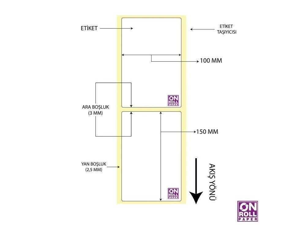 Eko Termal Barkod Etiketi 100x150 250'li Sarım