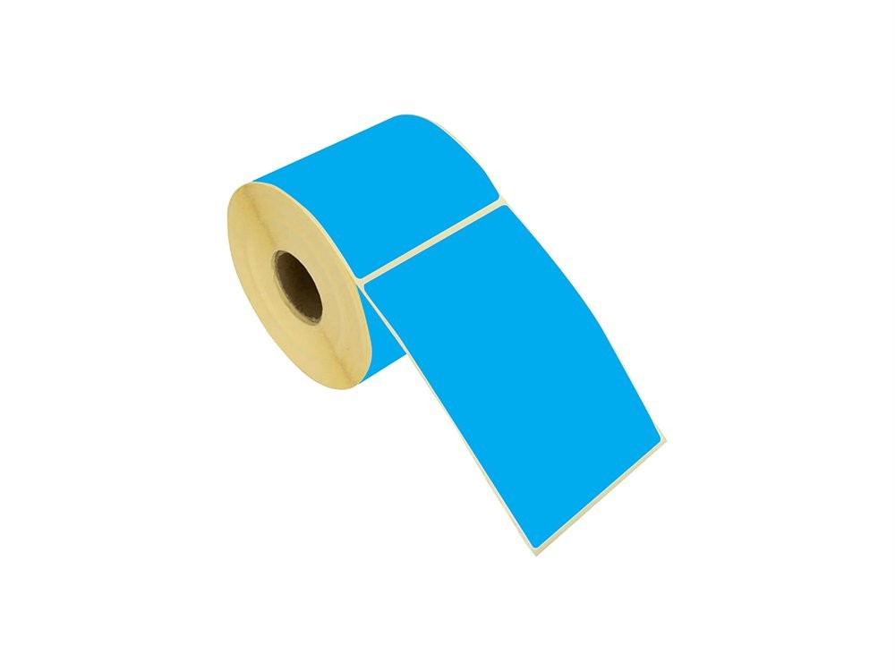 Mavi Renkli Termal Barkod Etiketi 100x150 200'lü Sarım 6 Rulo