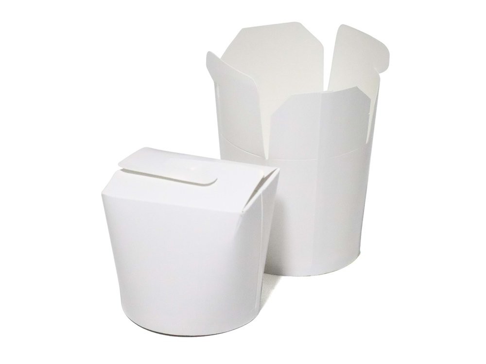 Beyaz Karton Noodle Kutusu 26 Oz (Kilitli Kapak)