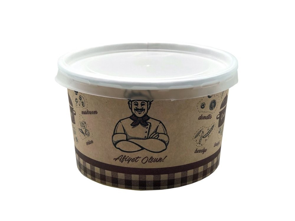 Kraft Çorba Kasesi 16 oz (Kapaklı)