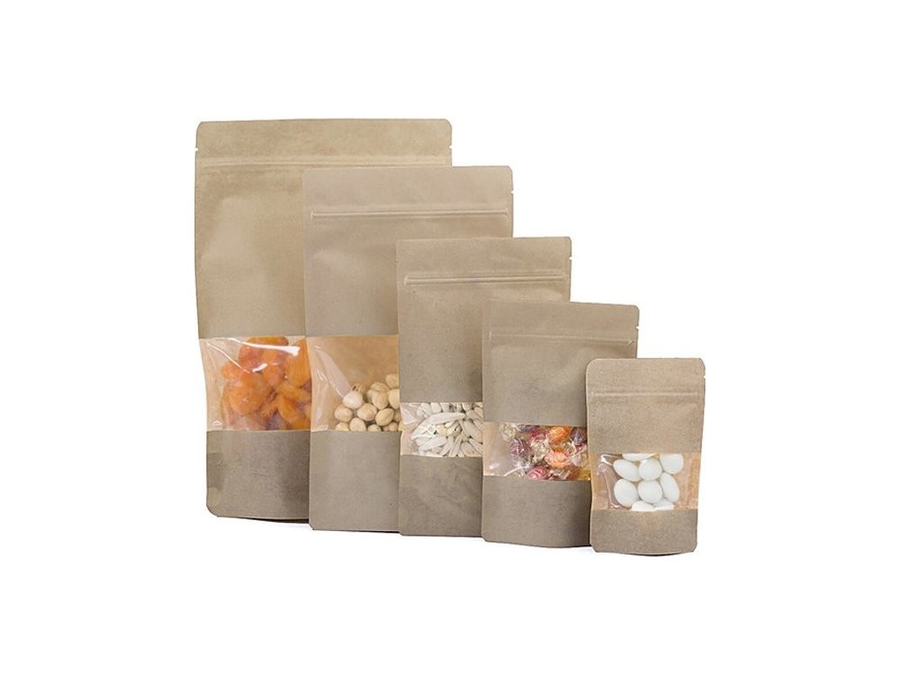 Kraft Pencereli Doypack Ambalaj 250'li Paket