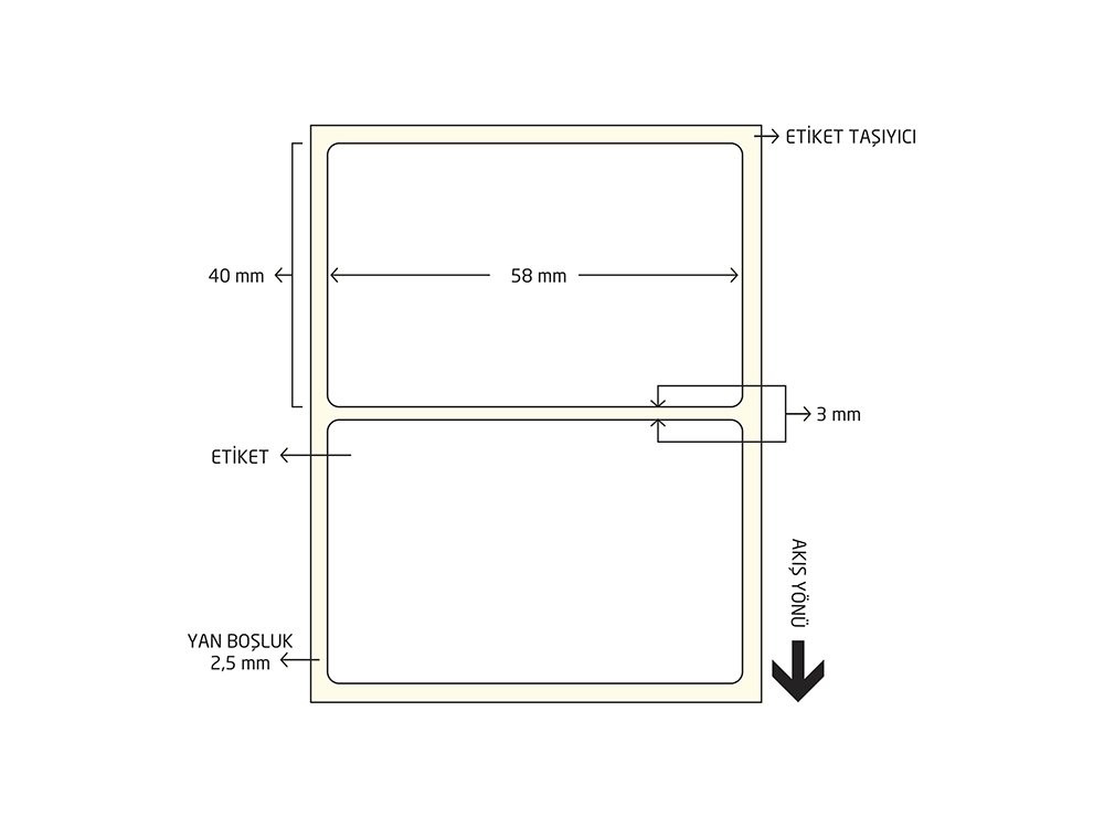 Eko Termal 58x40 Terazi Etiketi 500'lü Sarım