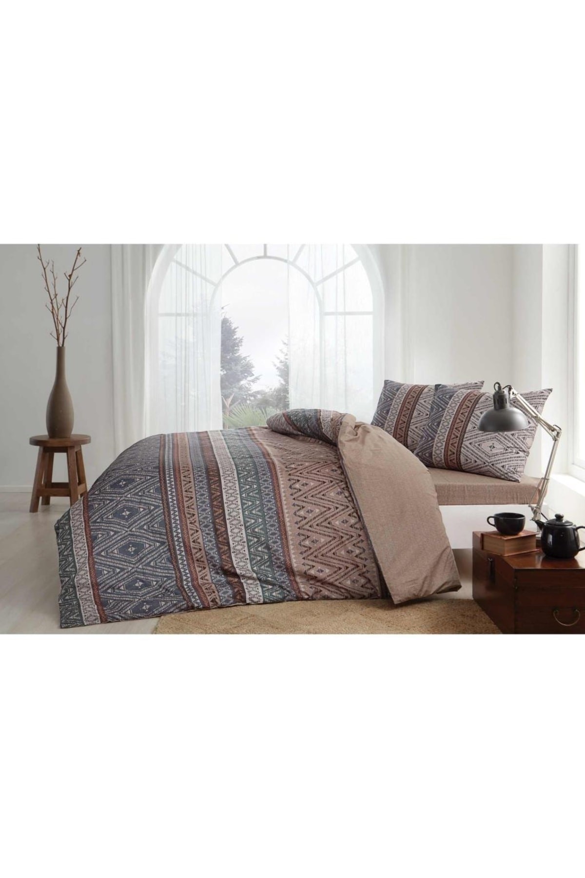 Brown Arturo Ranforce Double Duvet Cover Set 