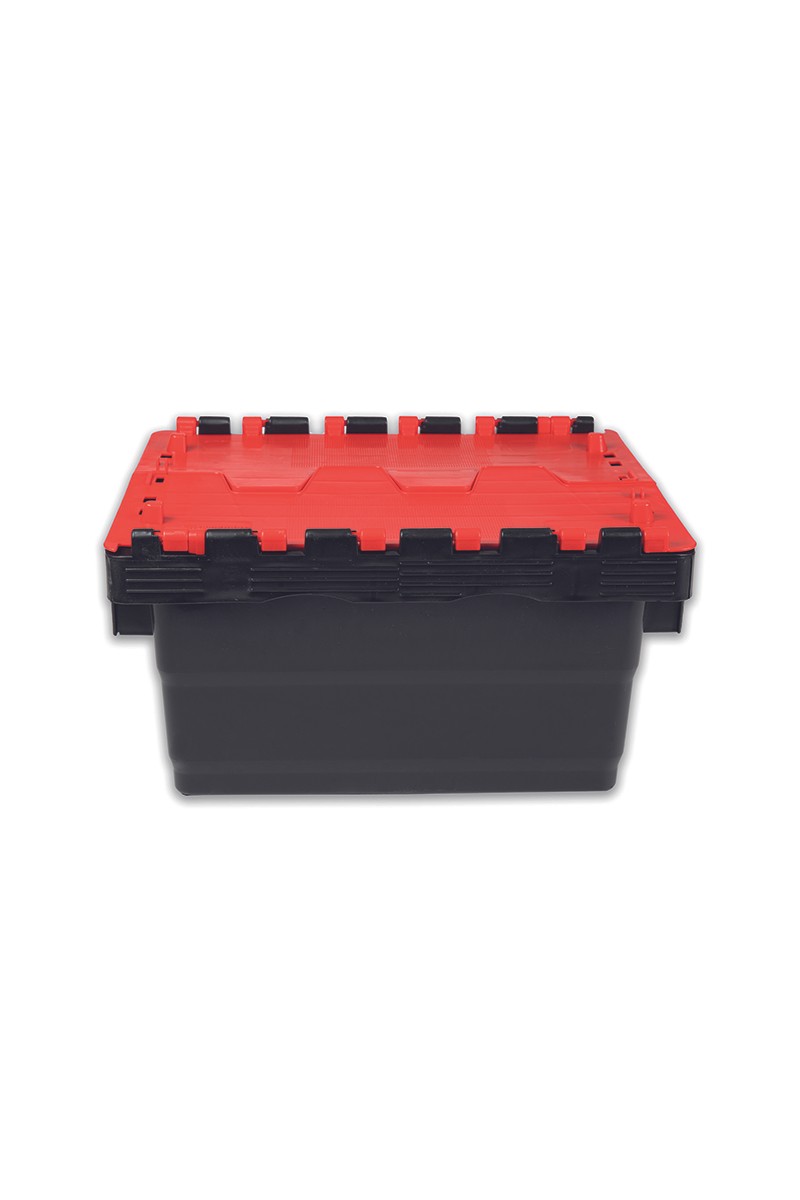 Plastik Siyah Konik Kasa Renkli Kapaklı - Kırmızı